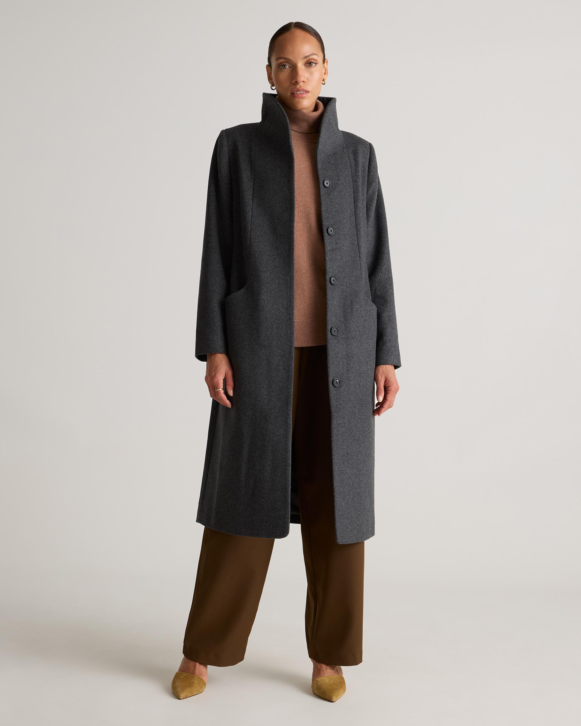 Quince | Women's Italian Wool Long Cocoon Coat Size XS, Wool/Nylon Product Image