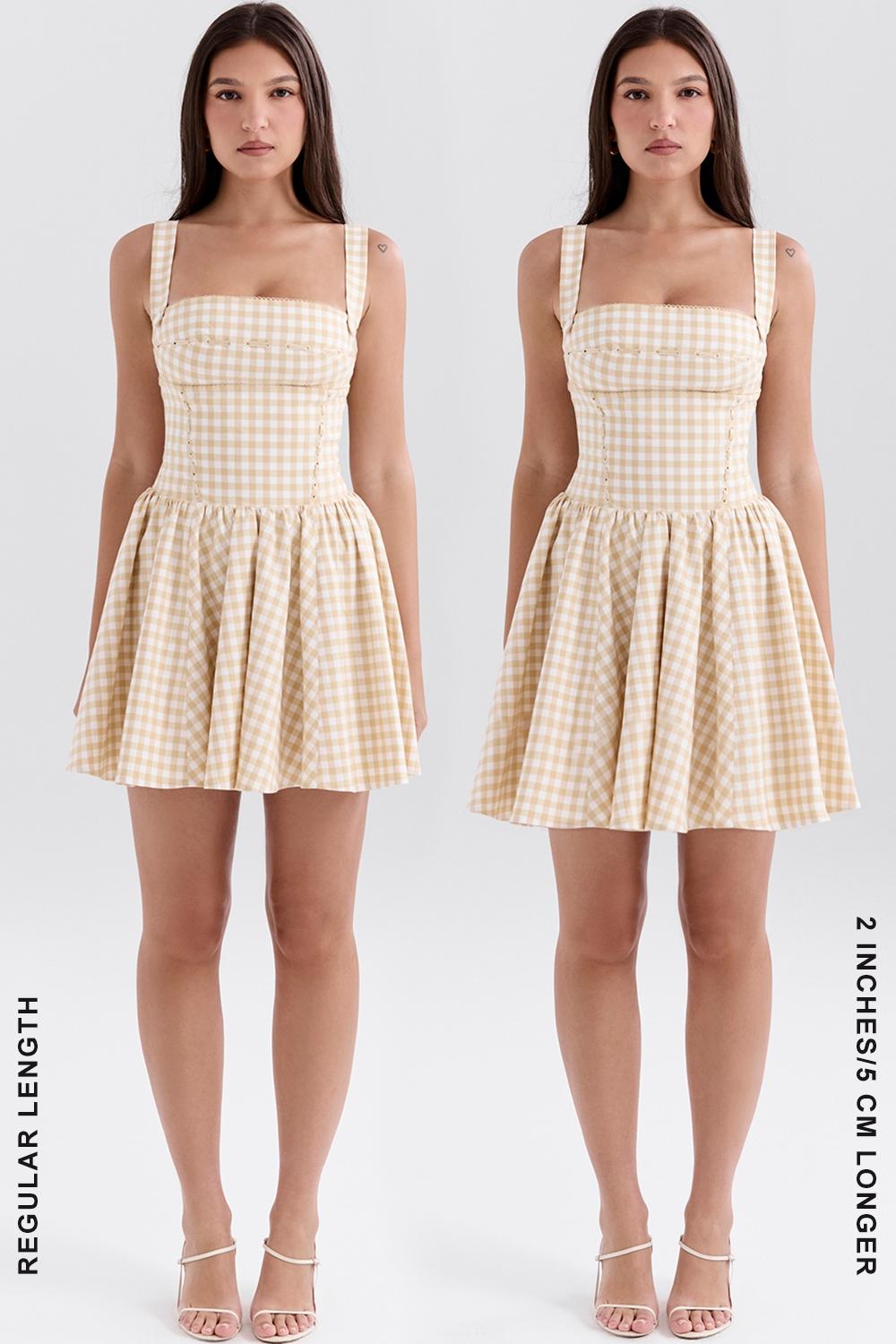 Isadora  gingerbread gingham mini dress Product Image