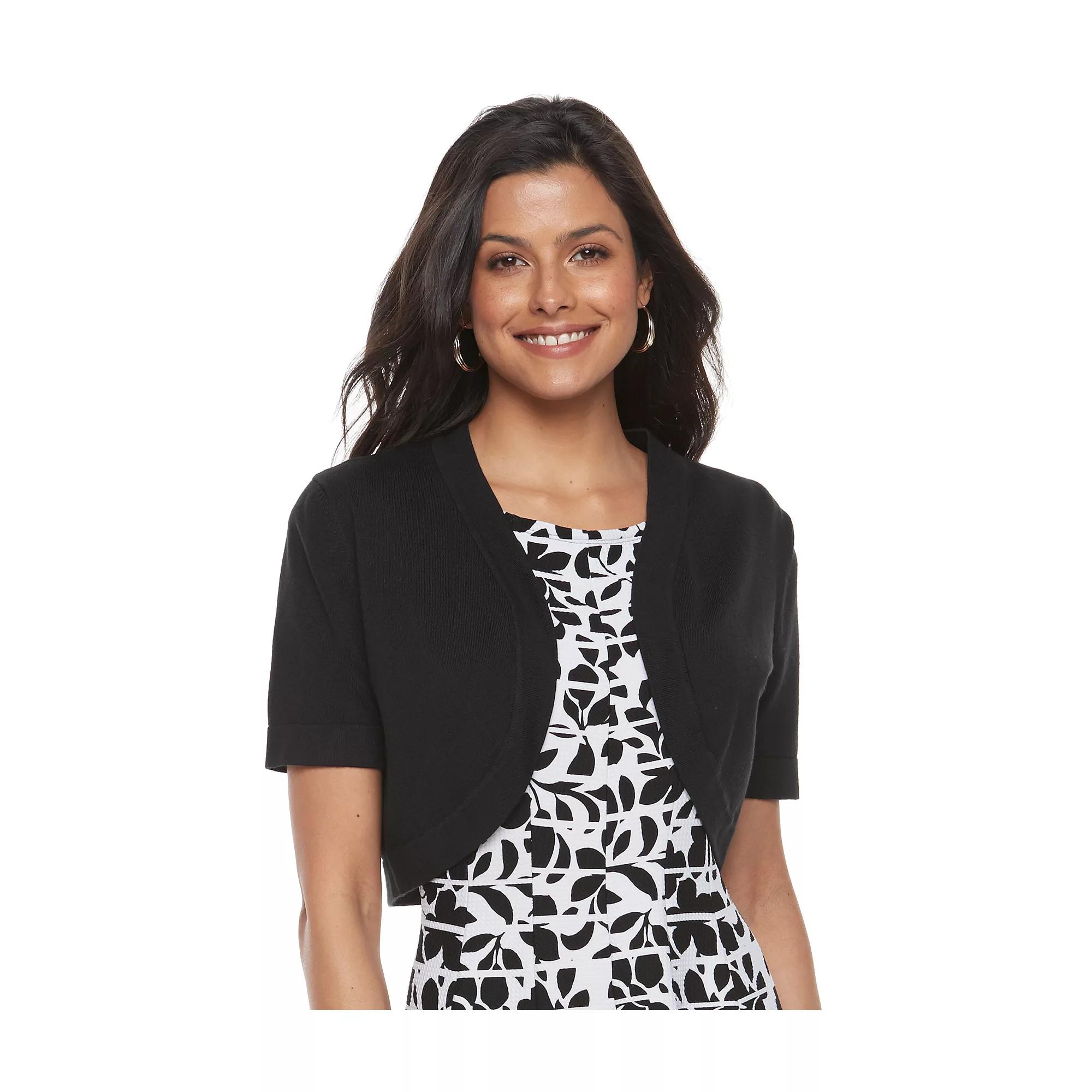 Women's Nina Leonard Open-Front Crop Bolero,  Product Image