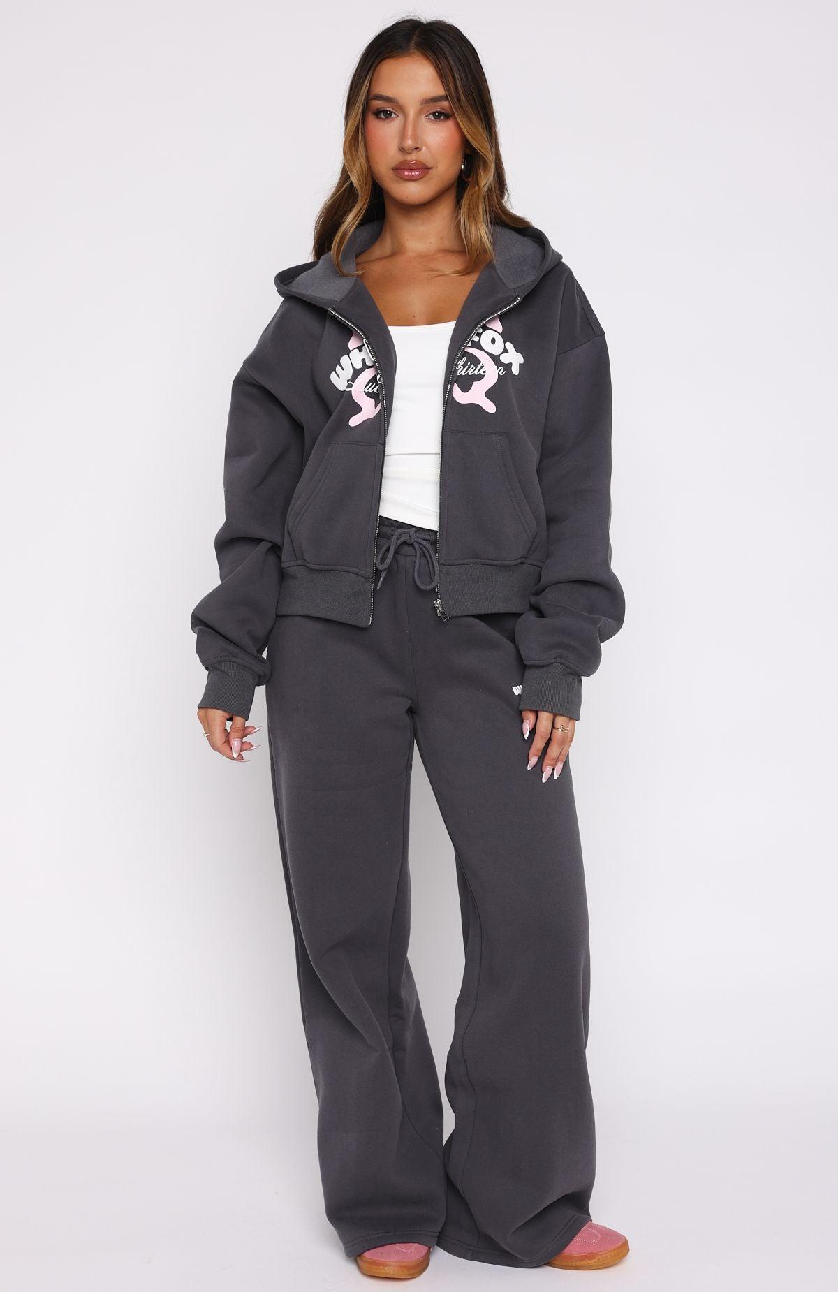 Lucky Thirteen Audrina Wide Leg Sweatpants Volcanic Product Image