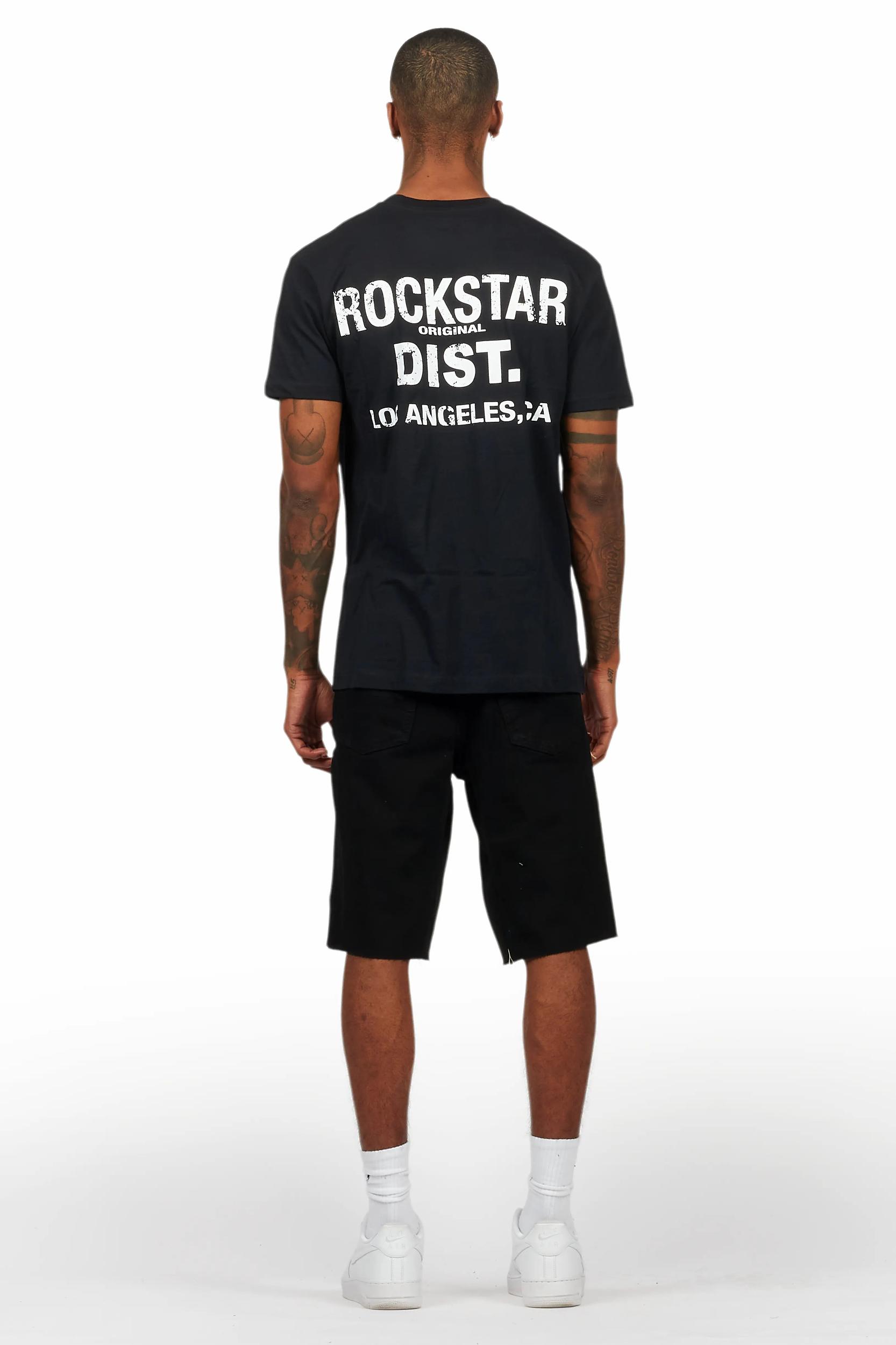 Carlin Black T-Shirt/Denim Short Set Male Product Image