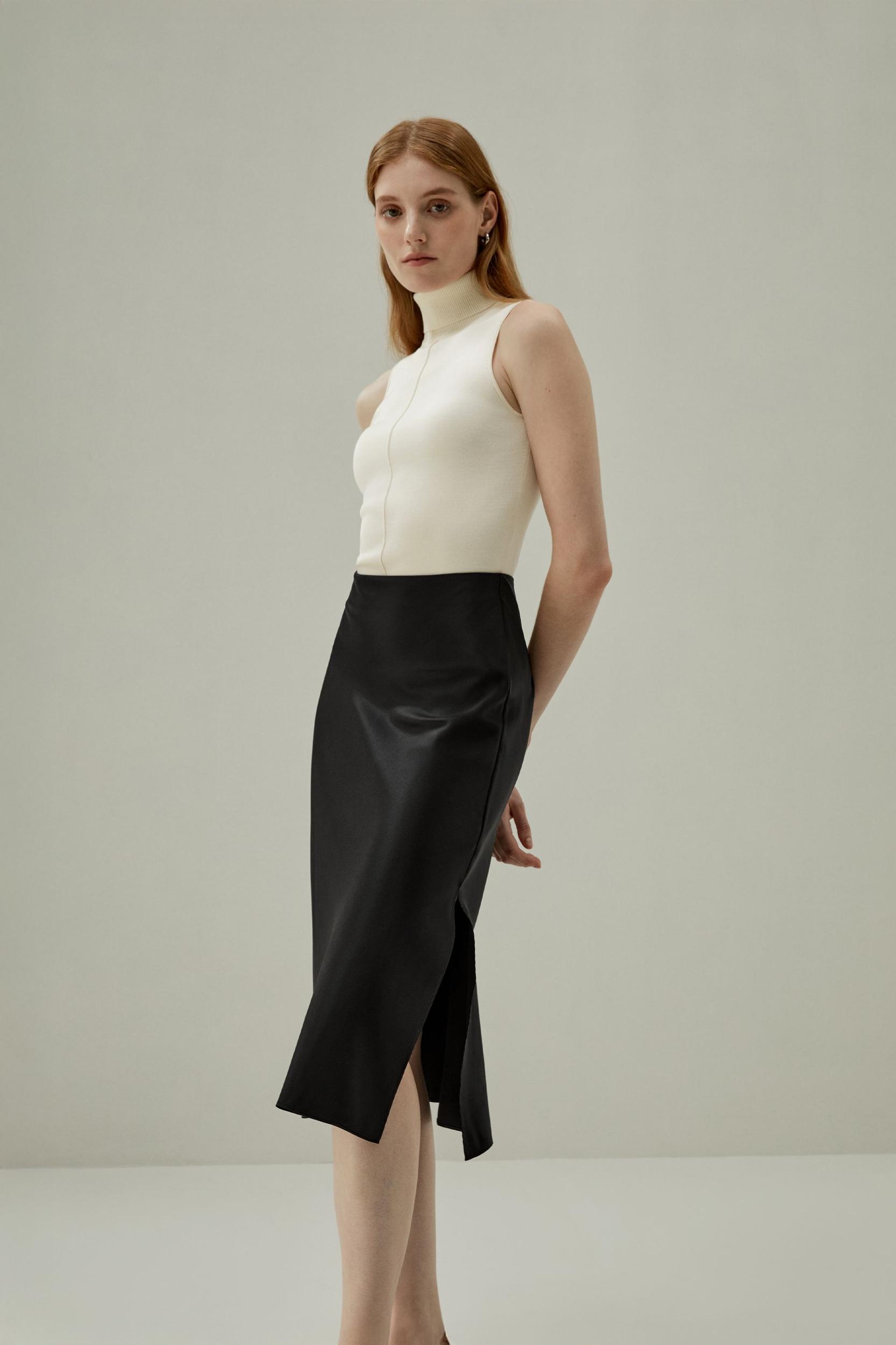 LILYSILK Silk Skirt Pleated - for Women - Black 100% Silk - Luxurious Bias Cut Skirt 16 Product Image