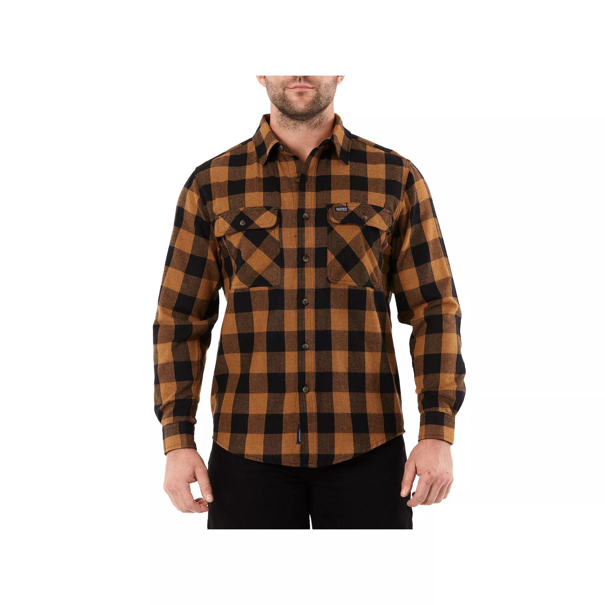 Men's Smith's Workwear Regular-Fit Buffalo Plaid Two-Pocket Flannel Button-Down Shirt,  Product Image