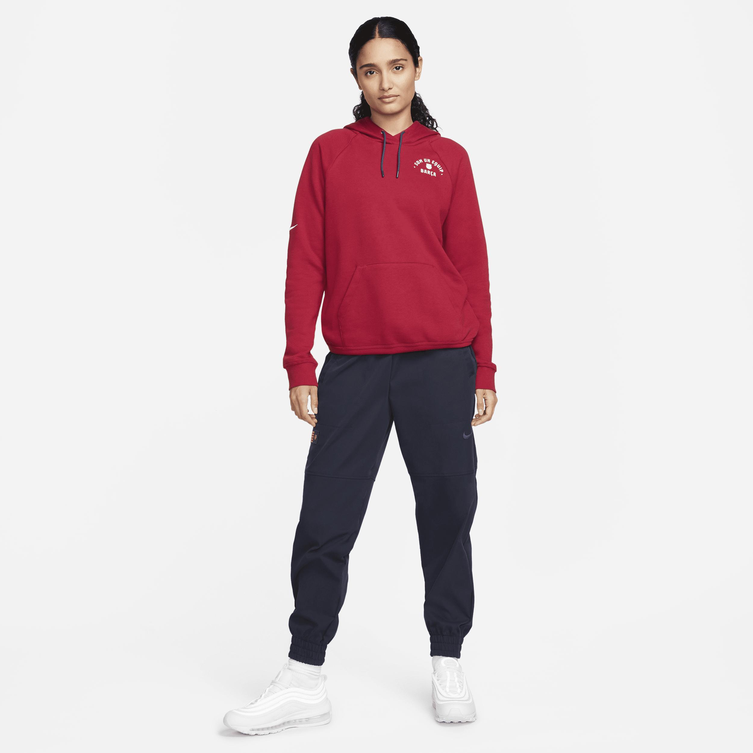 FC Barcelona Essential Nike Women's Fleece Pullover Hoodie Product Image