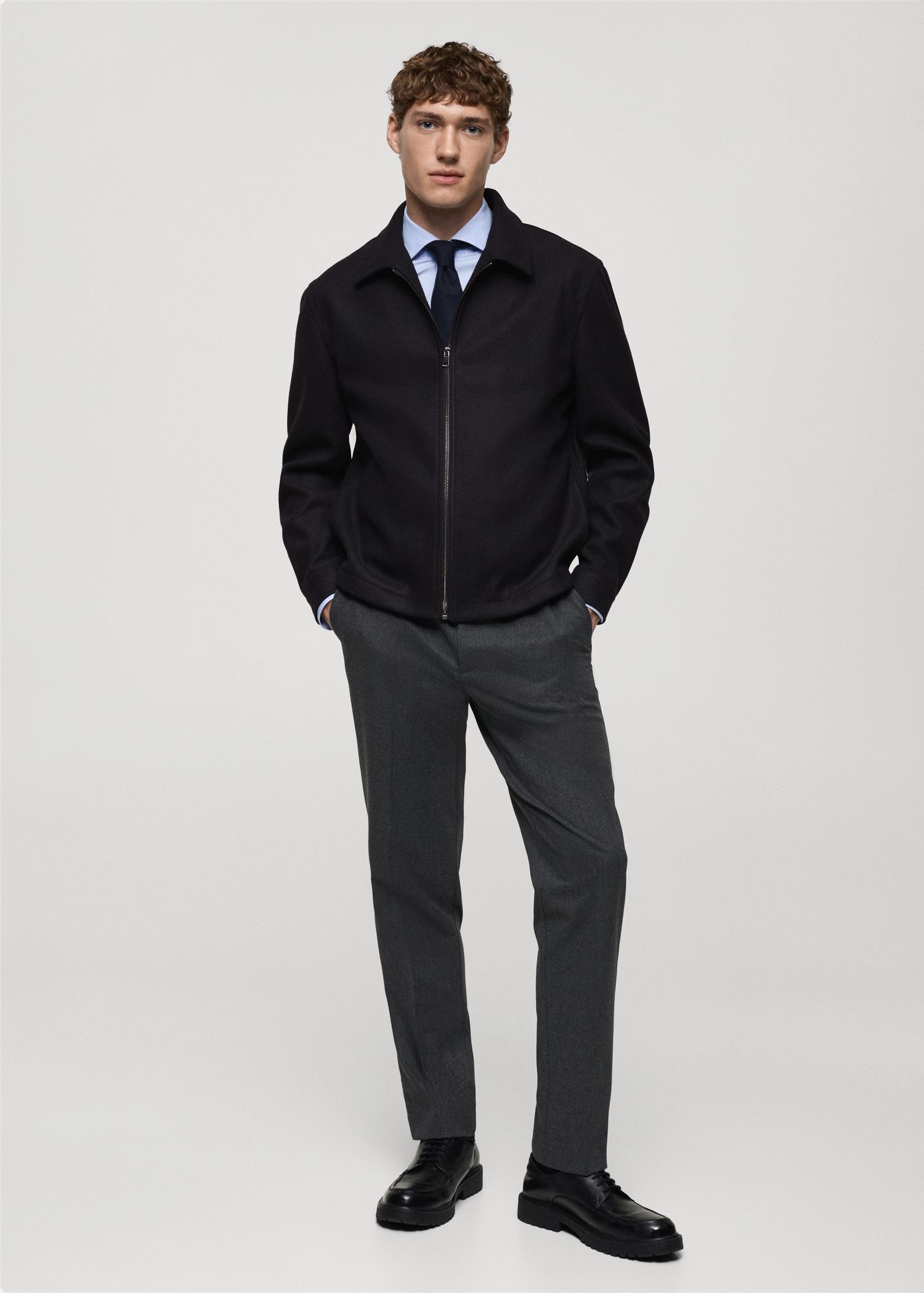 Regular-fit flannel jacket - Men | MANGO USA Product Image