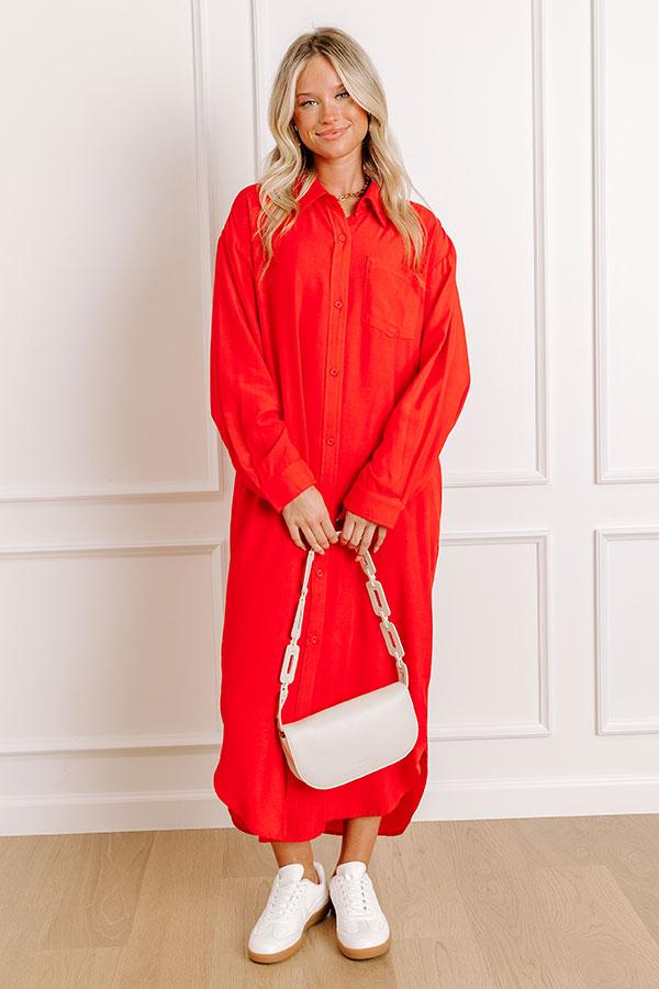 Chic Vibes Button Down Midi Dress Product Image