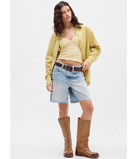 BDG Urban Outfitters Harden Mid Rise 7#double; Inseam Raw Hem Denim Shorts Product Image