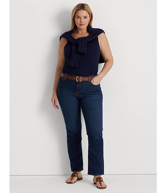 Lauren Ralph Lauren Plus Size Stretch Denim Premier Straight Leg Jeans Product Image