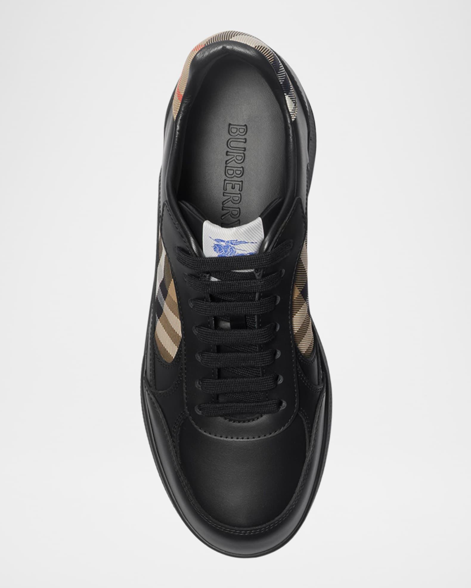 Men's Terrace Leather and Check Low-Top Sneakers Product Image