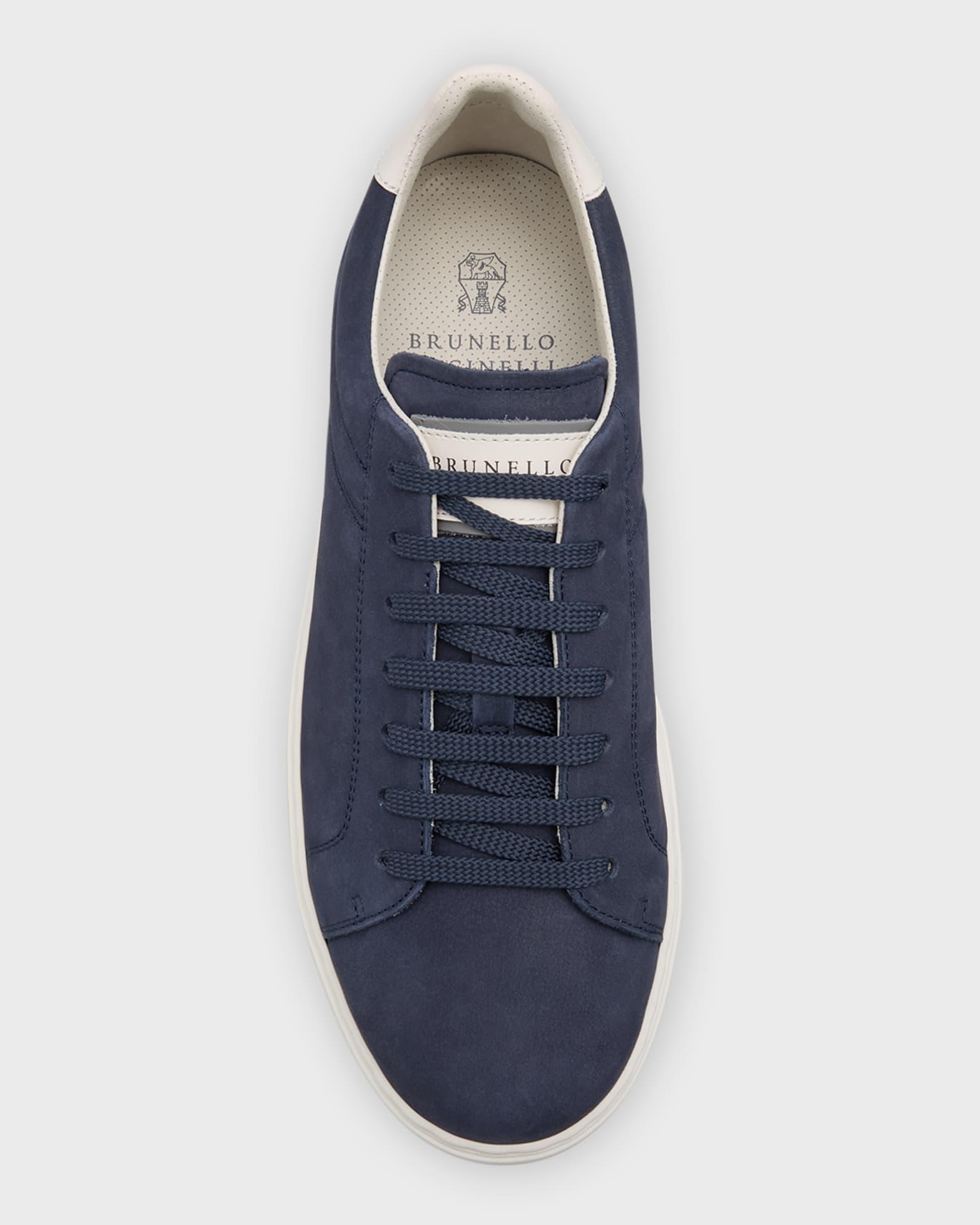 Men's Nubuck Calfskin Low-Top Sneakers Product Image