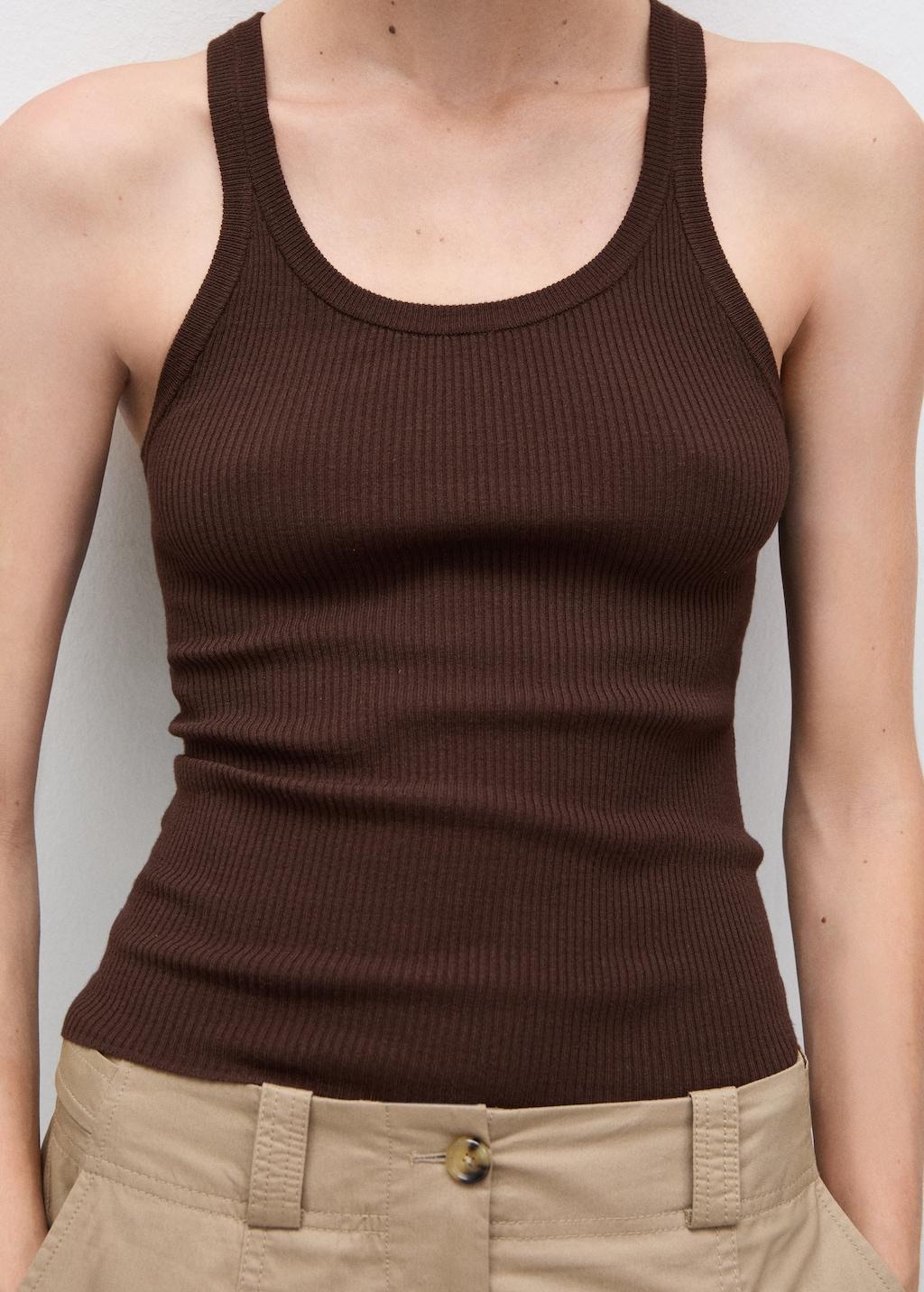 Knit strap top - Women | MANGO USA Product Image