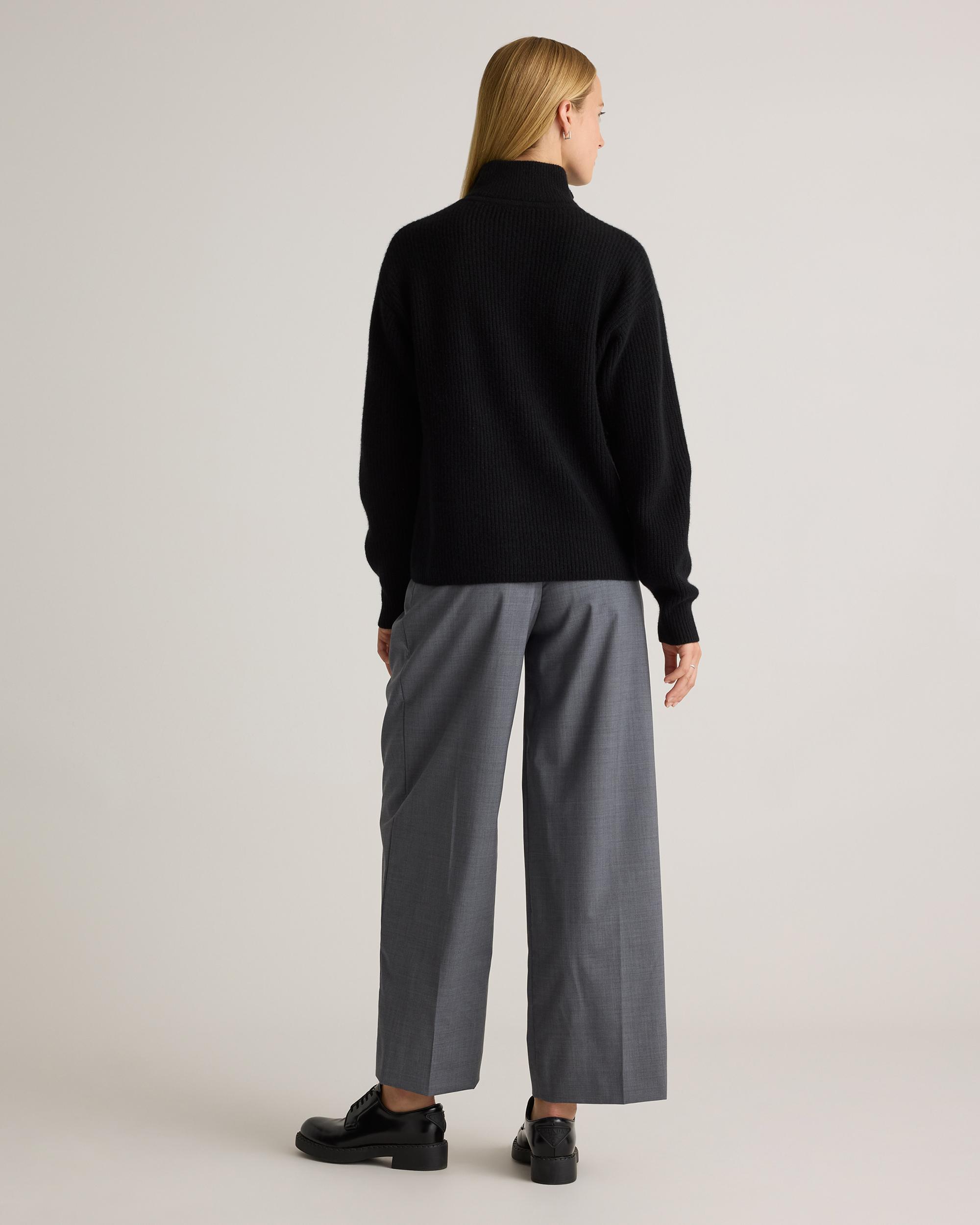 Quince | Women's Mongolian Cashmere Fisherman Quarter Zip Sweater Size XS Product Image