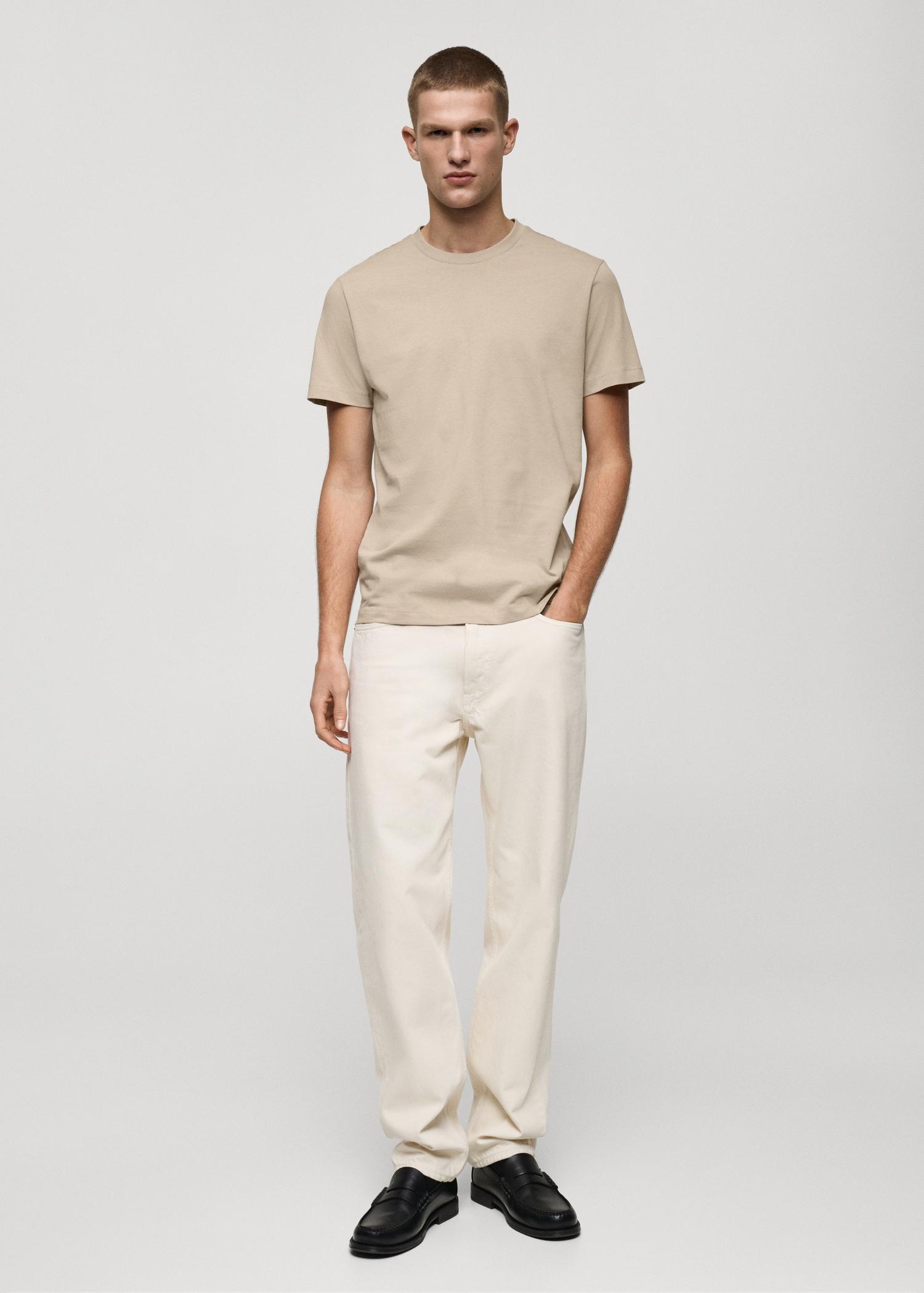 100% cotton slim-fit t-shirt - Men | MANGO USA Product Image