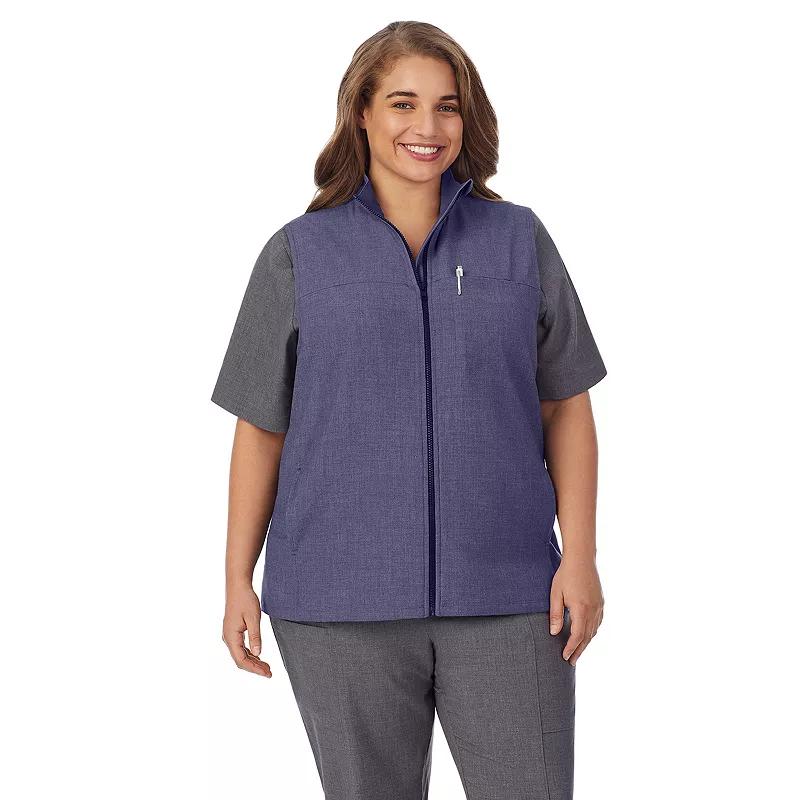 Plus Size Cuddl Duds® Scrubs 5-Pocket Lined Vest, Women's, Size: 1XL, Grey Heather Gray Product Image