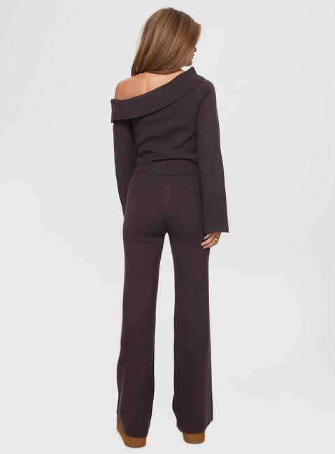 Try Me Knit Pants Chocolate Product Image