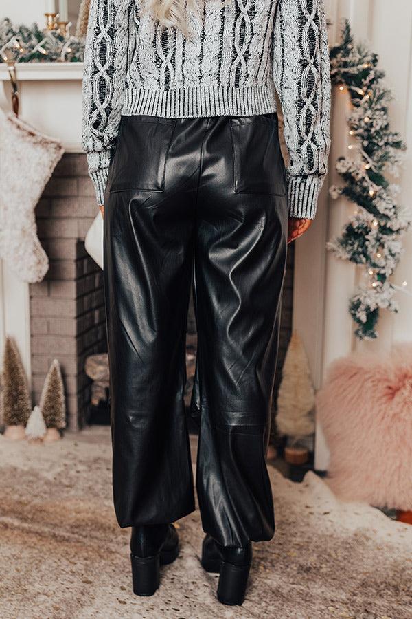 The Aubrey High Waist Faux Leather Pants In Black Product Image
