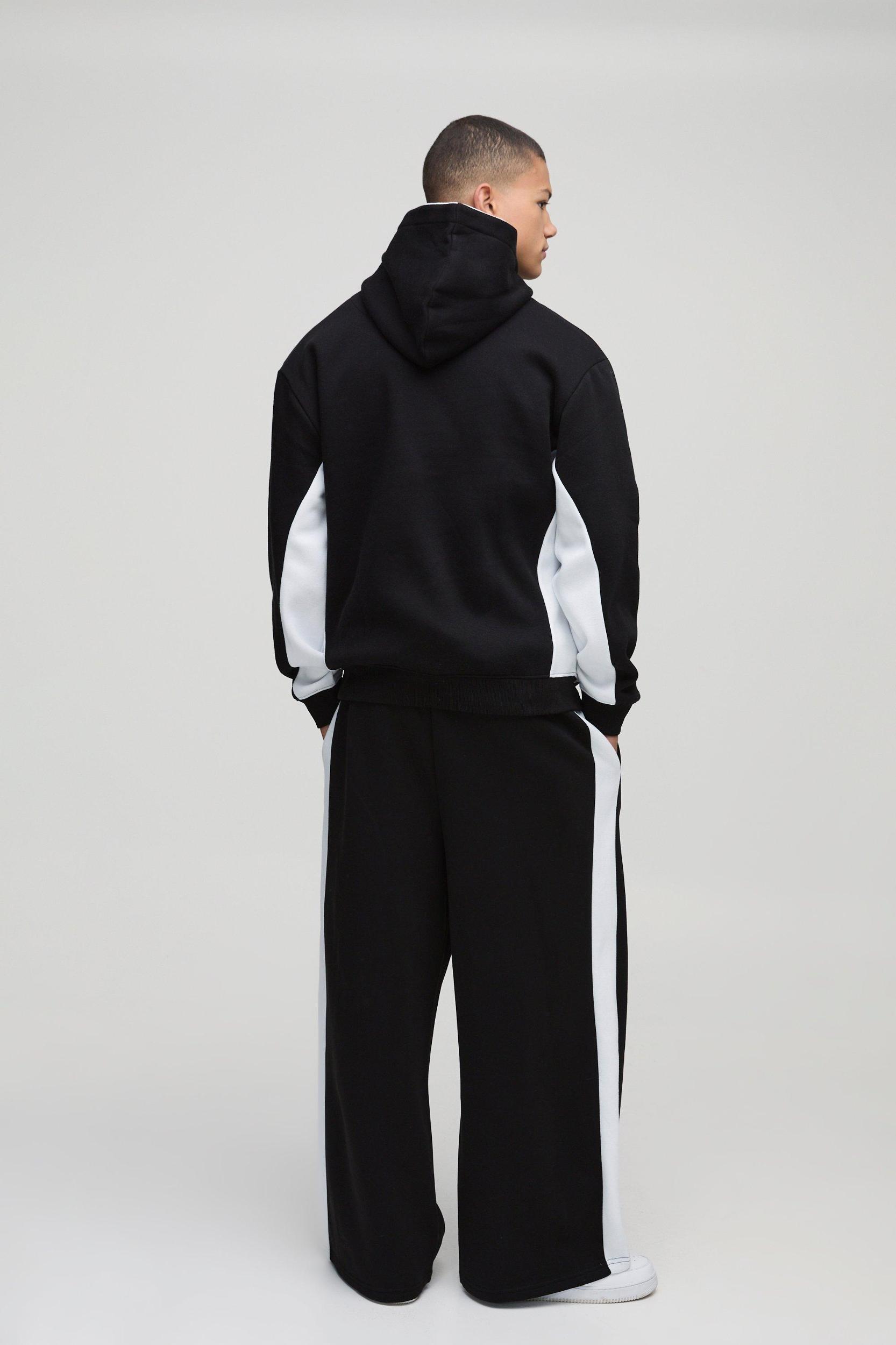 Extreme Wide Leg Man Colour Block Sweatpants | boohooMAN USA Product Image