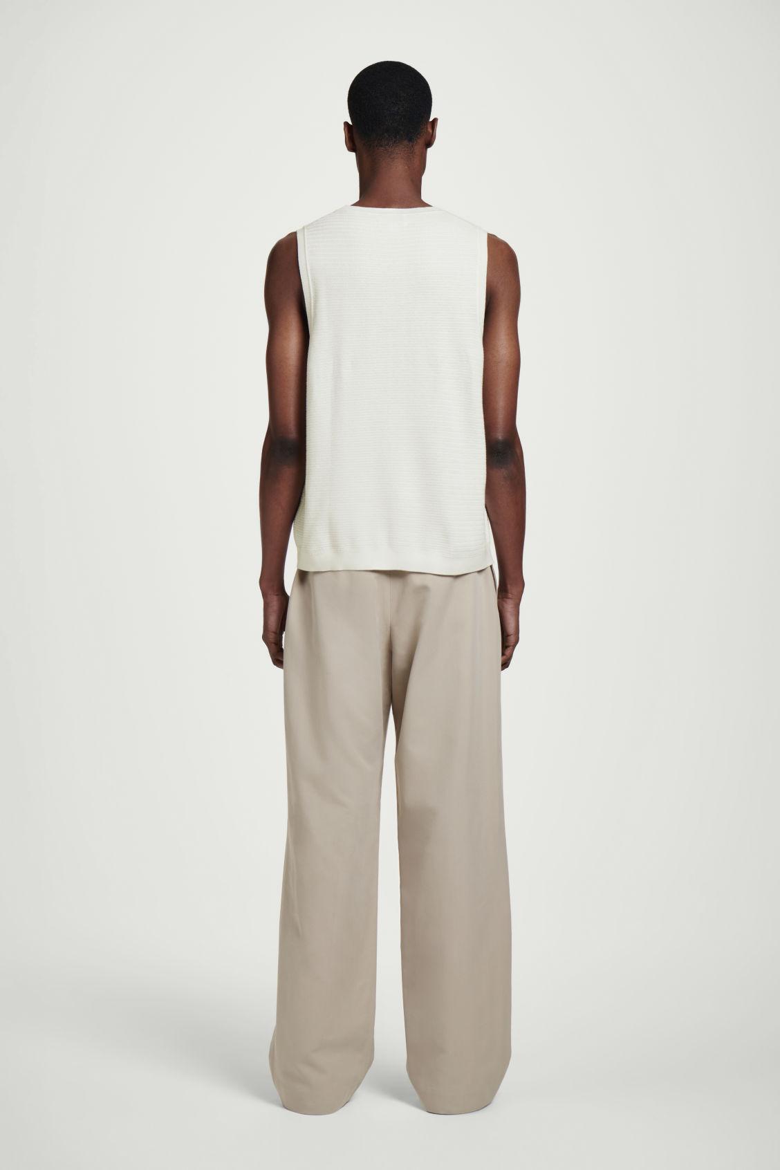 TEXTURED KNITTED COTTON TANK TOP Product Image