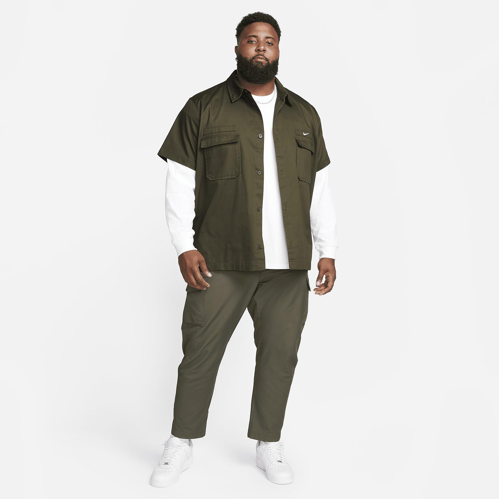 Nike Life Men's Woven Military Short-Sleeve Button-Down Shirt Product Image