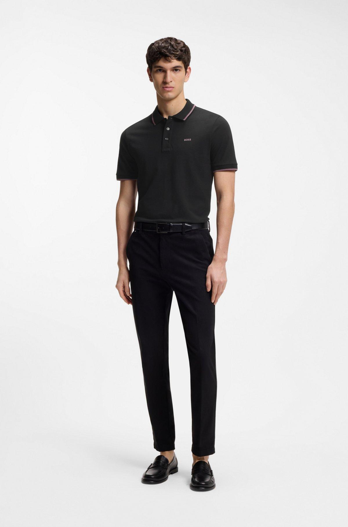 Cotton-piqué polo shirt with contrast tipping Product Image