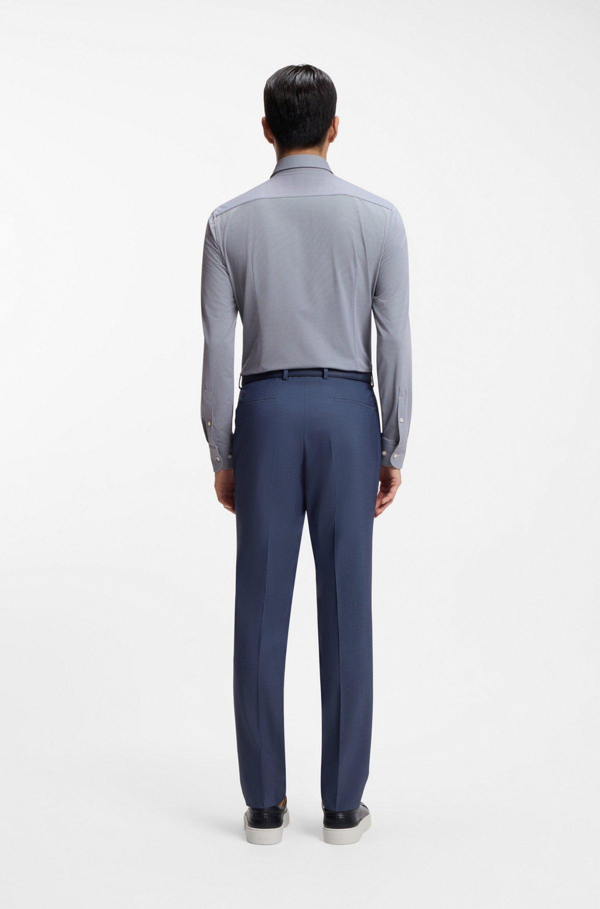 Slim-fit shirt in structured performance-stretch fabric Product Image