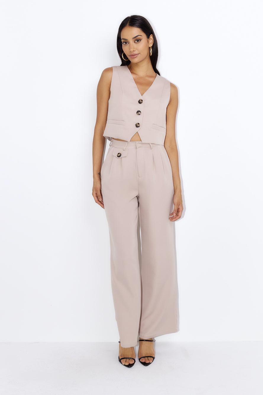 Street Fashion Pants Beige Product Image