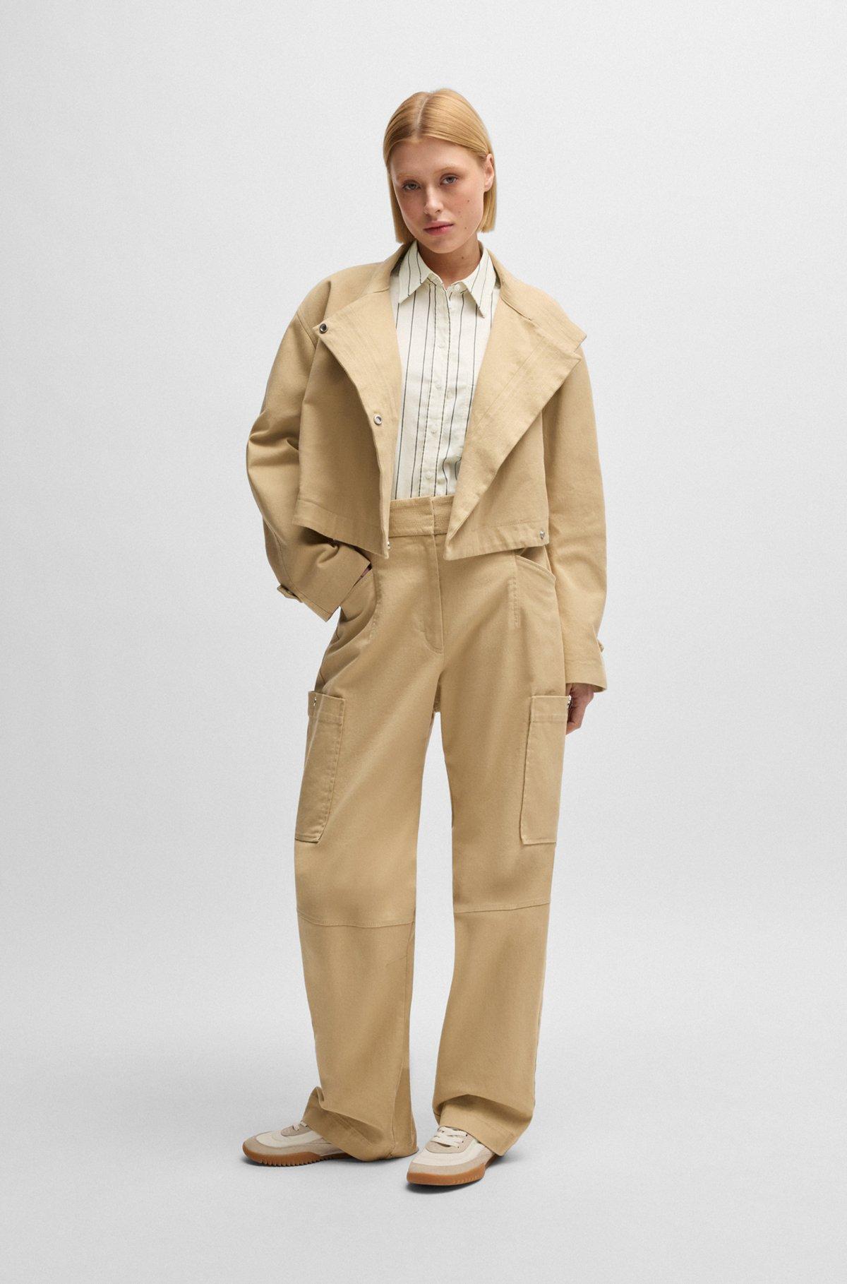 Regular-fit blouse in striped stretch cotton Product Image