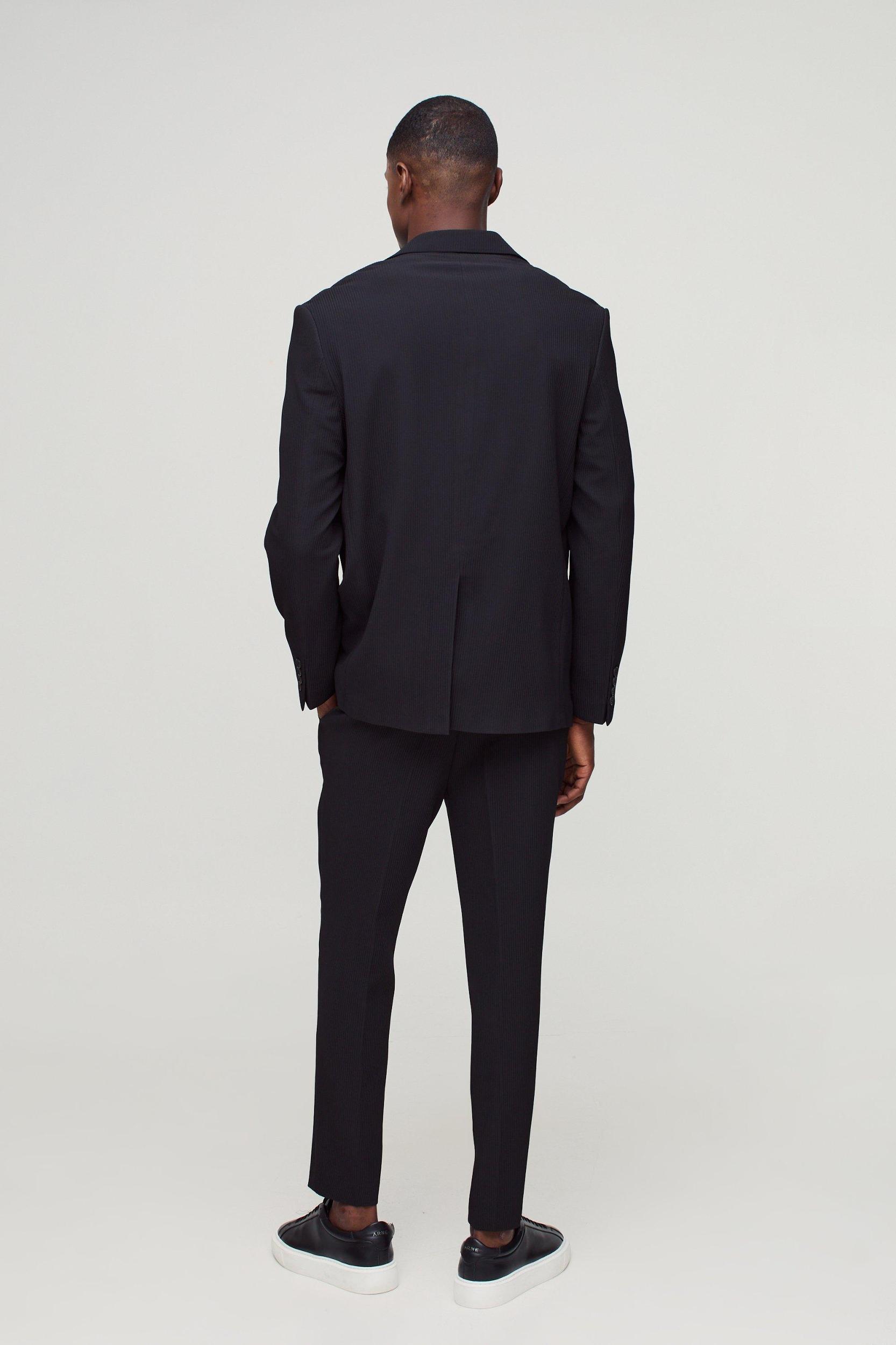 Straight Fit Pleated Blazer | boohooMAN USA Product Image