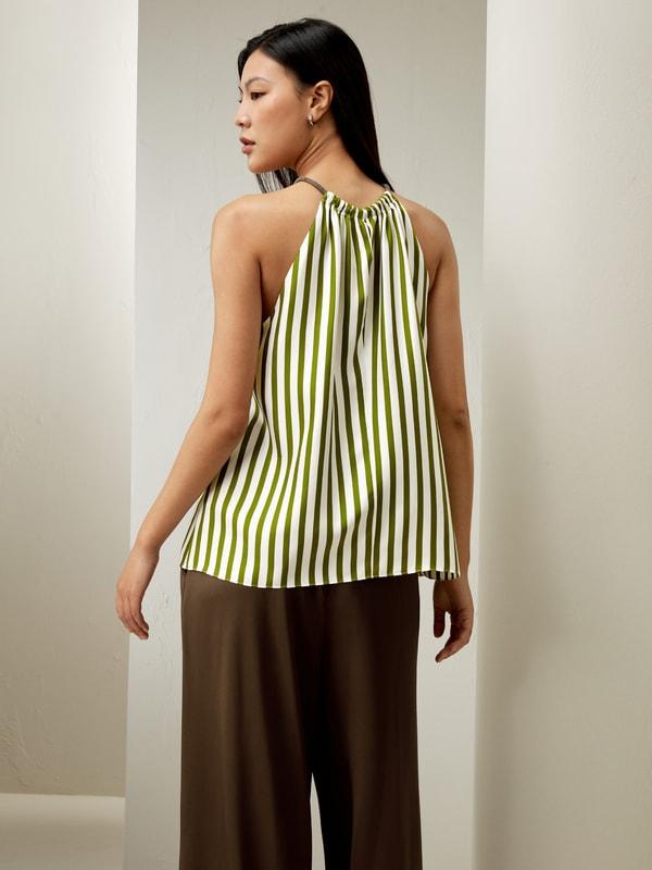 Silk Twill Halter Neck Top Product Image