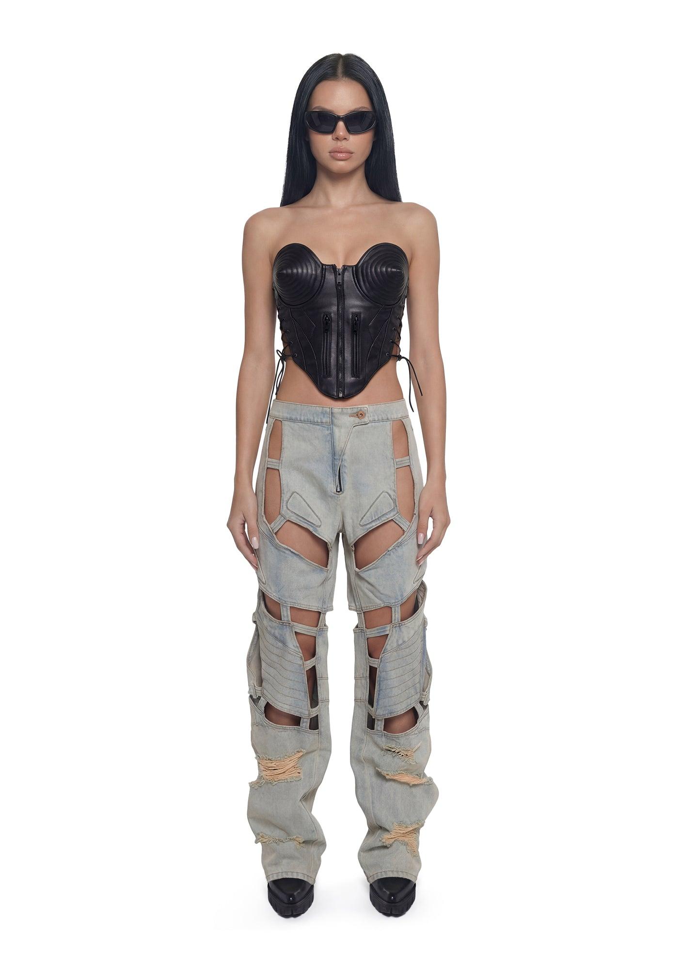 Moto Denim Floating Pants Product Image