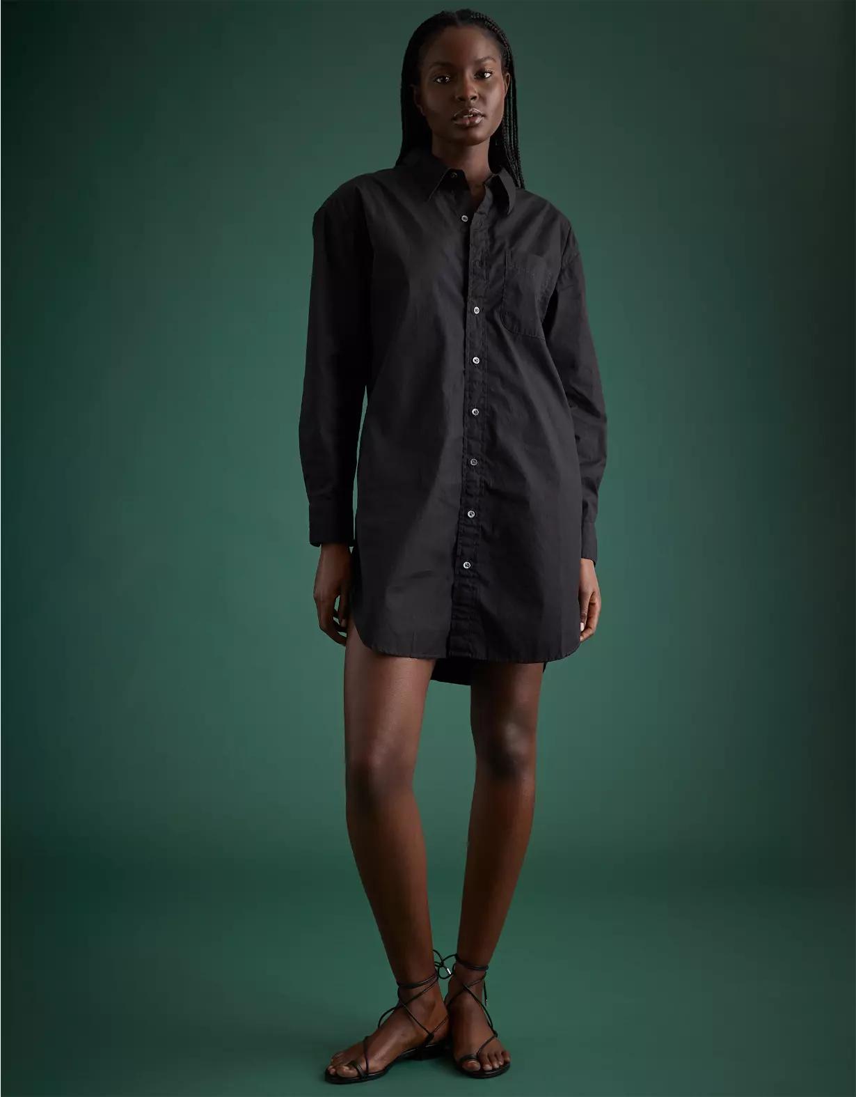 AE77 Premium Poplin Shirt Dress Product Image