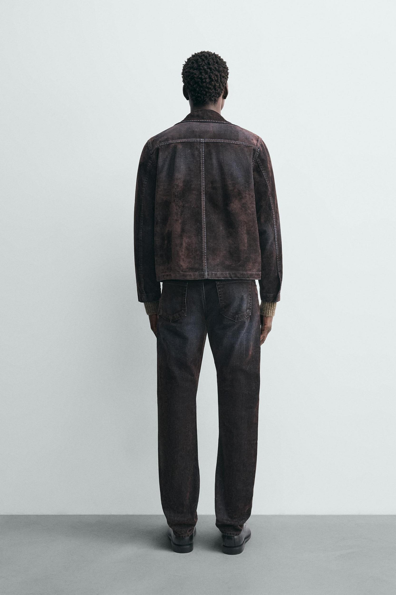 RELAXED FIT FLOCKED VELVET JEANS Product Image