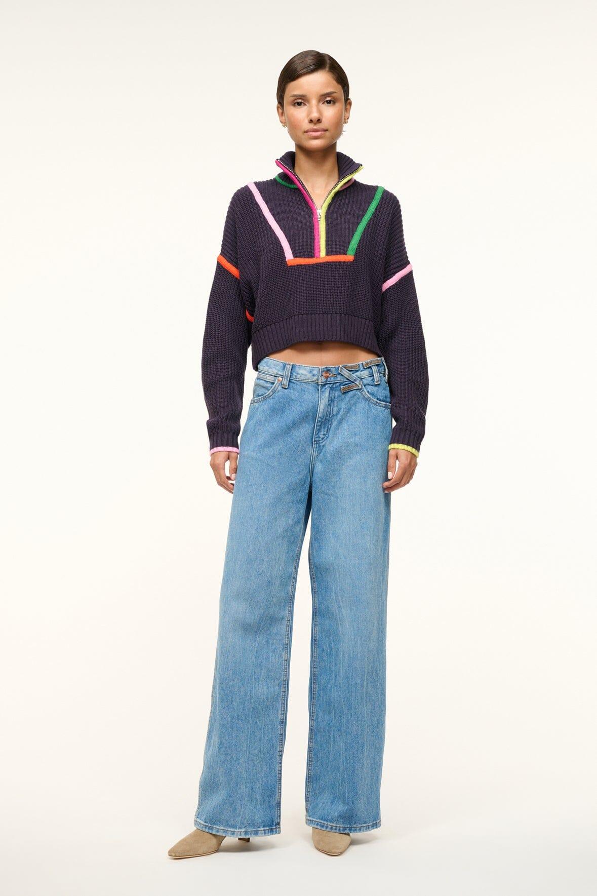 CROPPED HAMPTON SWEATER | NAVY MULTI Product Image