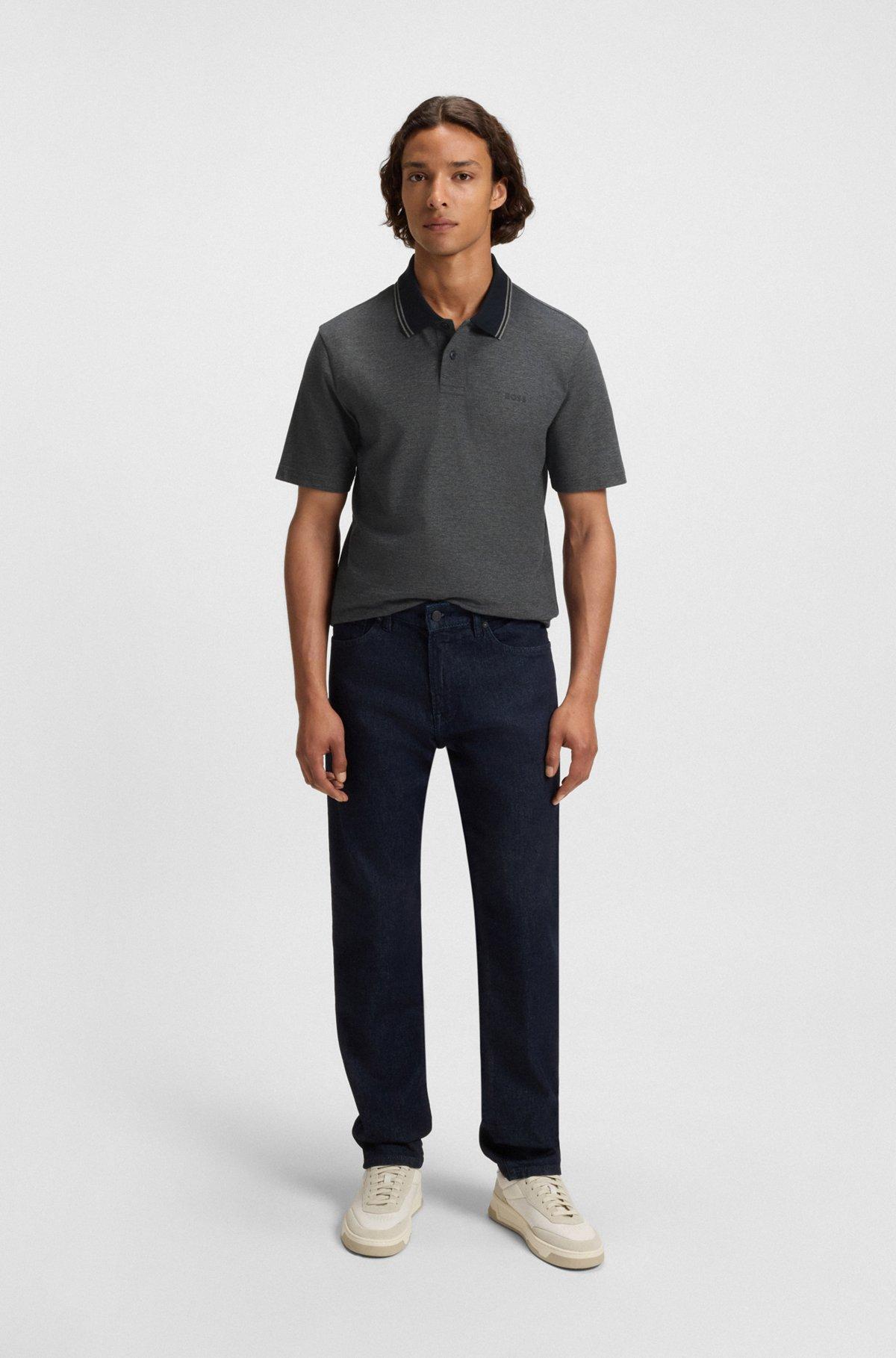 Cotton-piqué polo shirt with all-over print Product Image