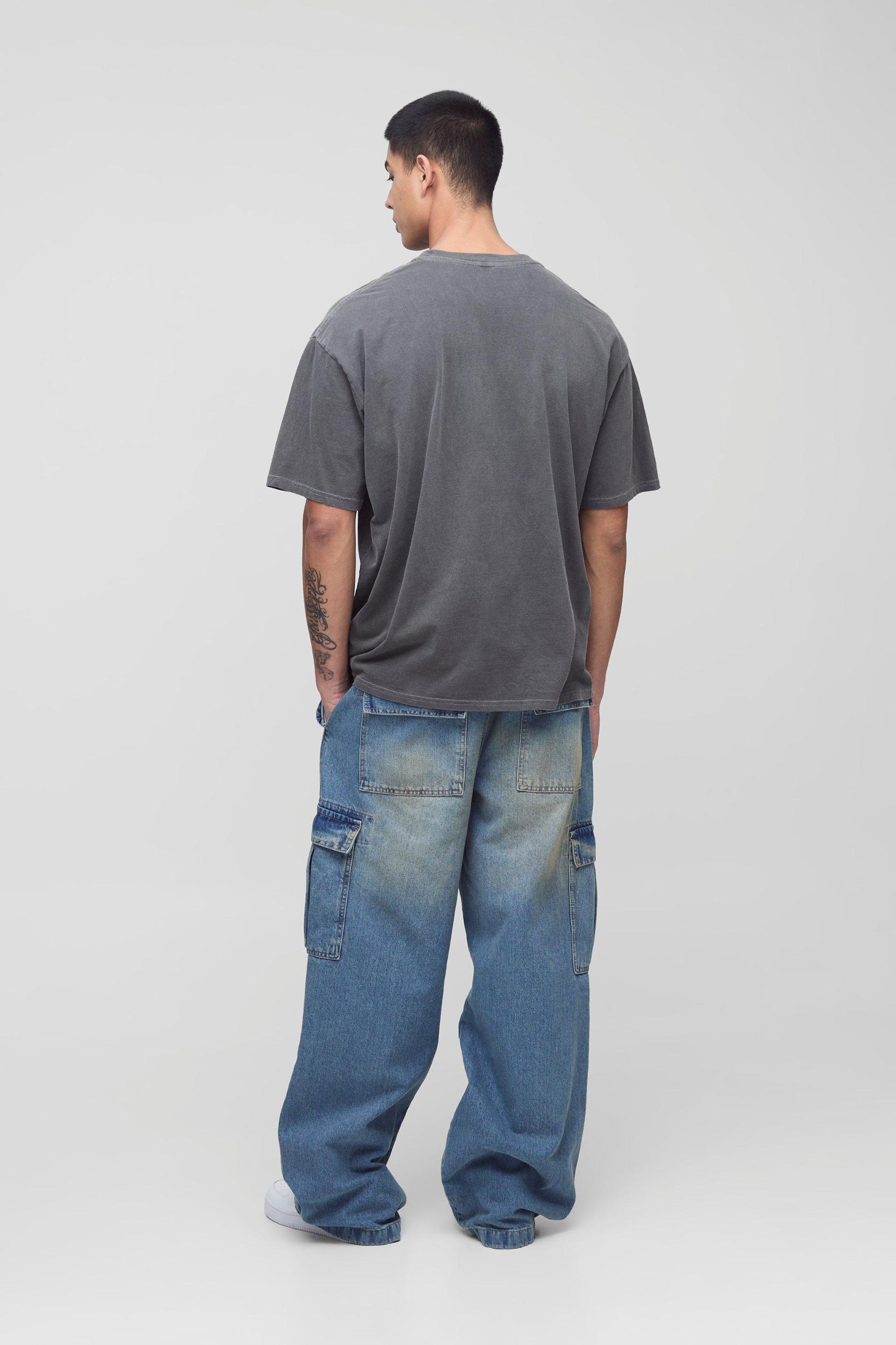 Tall Oversized Boxy Nirvana License Washed Print T-Shirt | boohooMAN USA Product Image