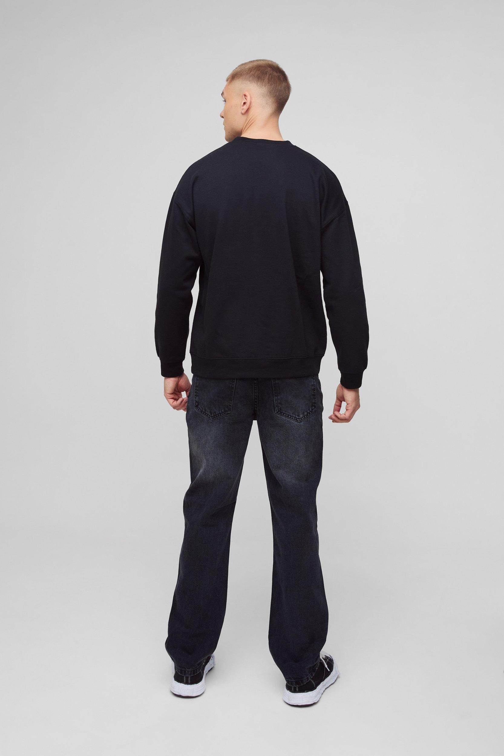 Oversized Skeleton Beaded Sweatshirt | boohooMAN USA Product Image