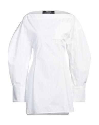 JACQUEMUS La Casaco Long Sleeve Cotton Shirtdress In White Product Image