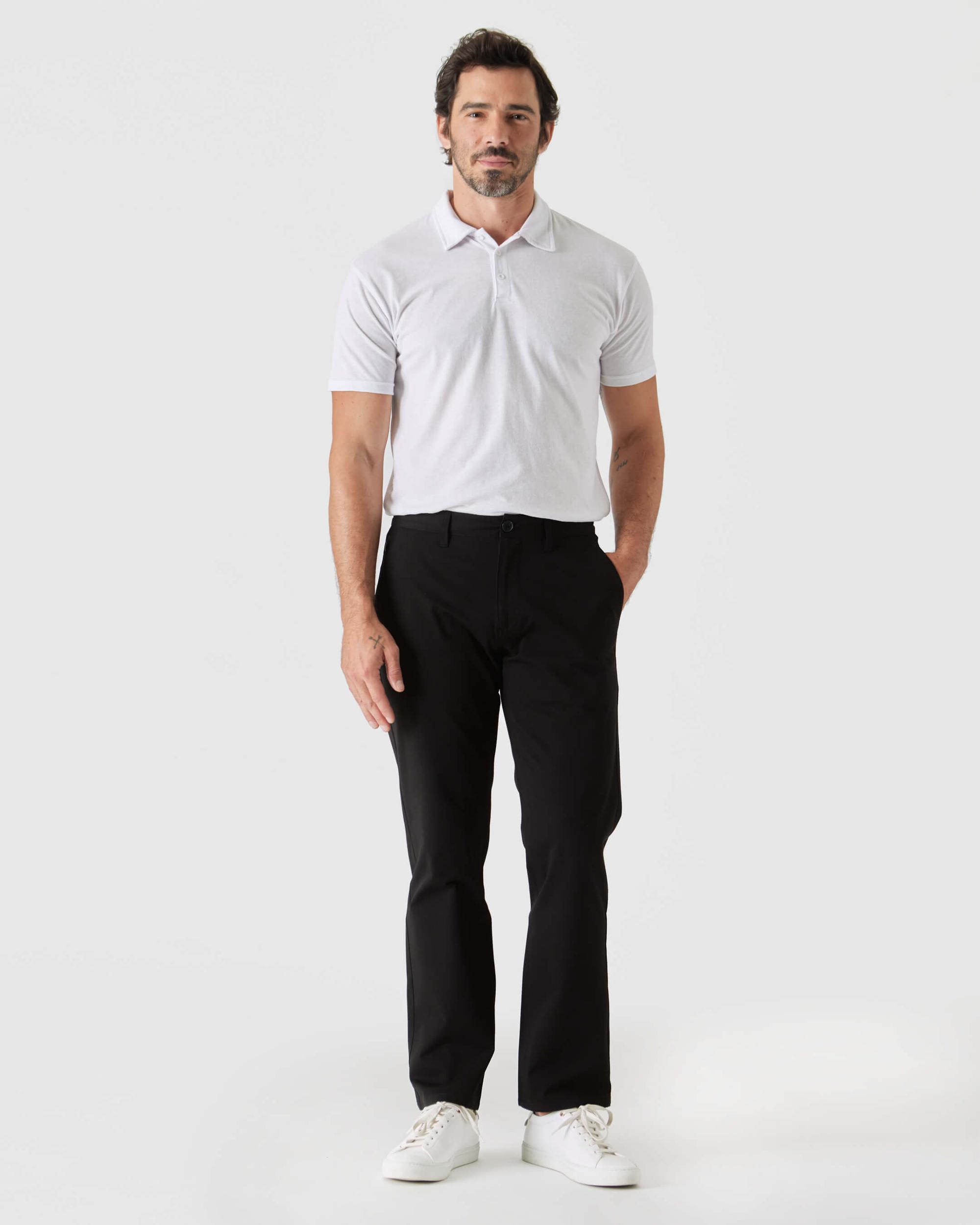 Black Straight Twill Chino Pant Product Image