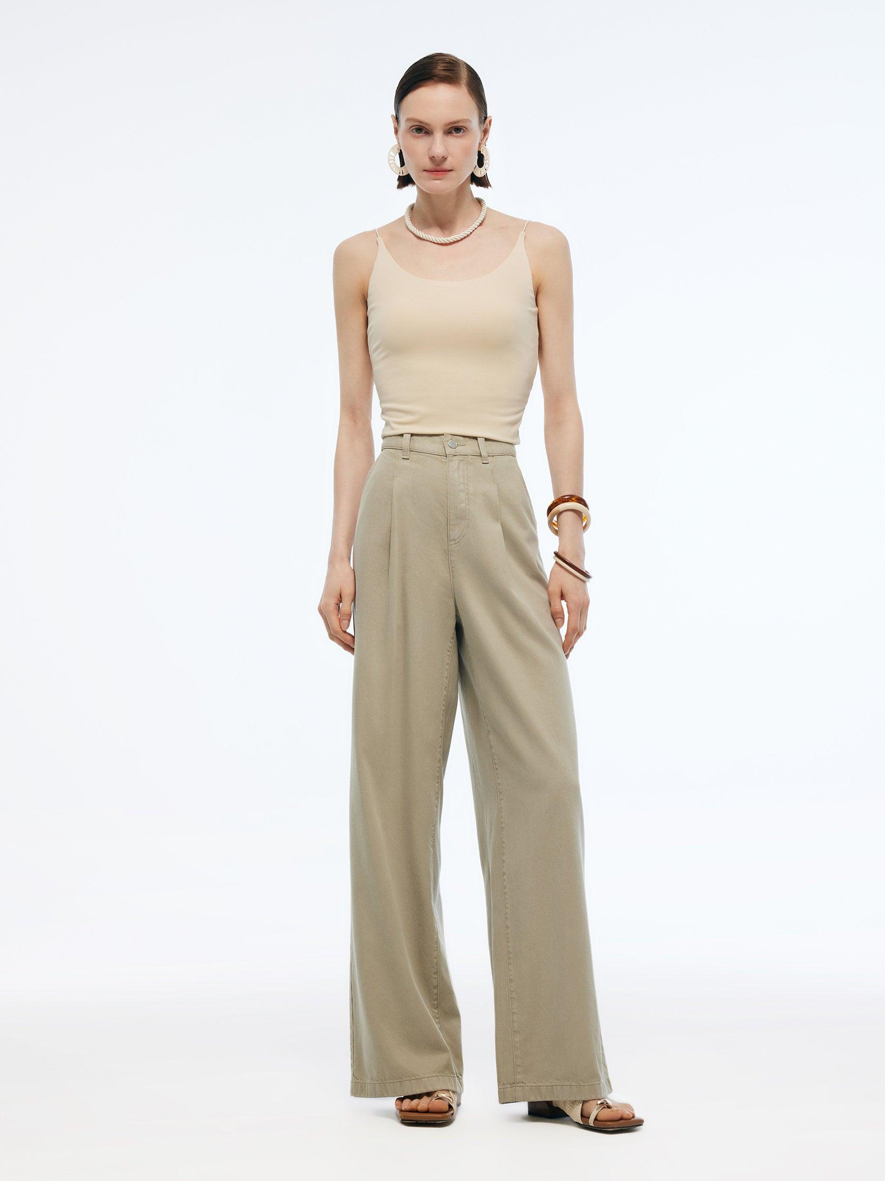 Denim High-Waisted Women Straight Palazzo Jeans Product Image