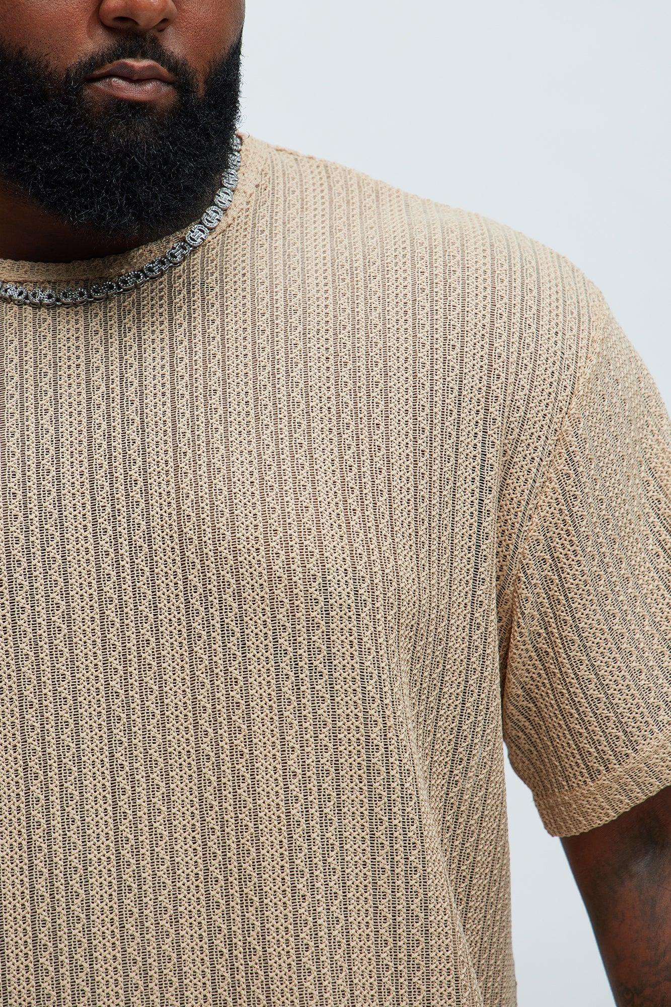 Brannen Textured Relaxed Tee - Tan Product Image