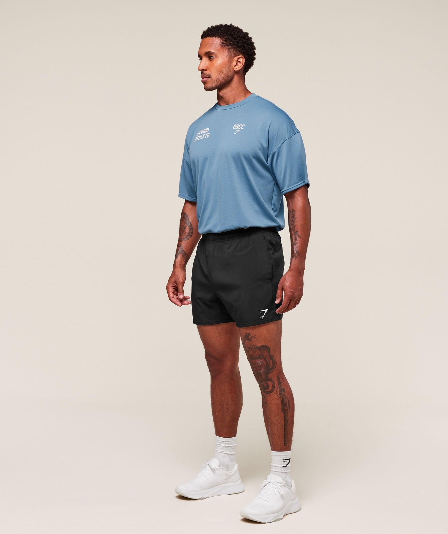 Gymshark Hybrid Athlete T-Shirt - Classic Blue Male Product Image