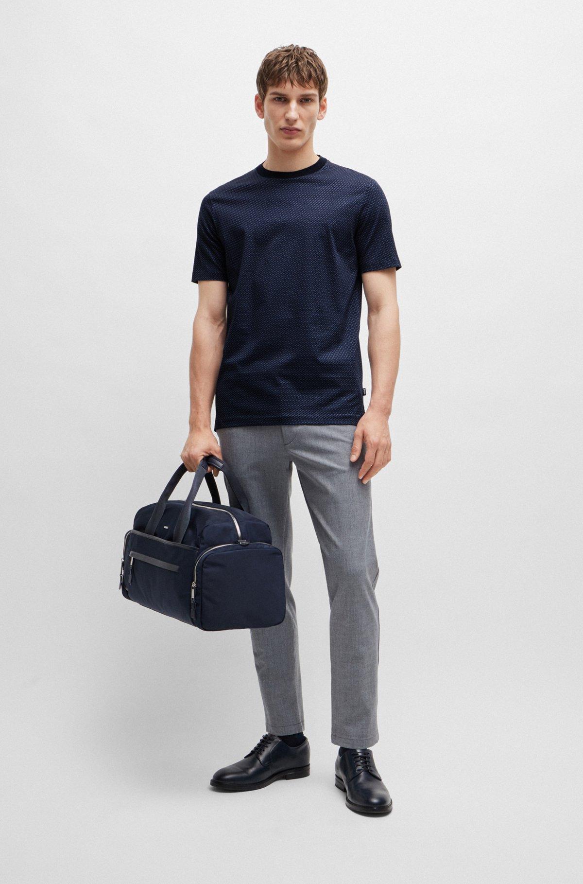 Mercerized-cotton T-shirt with two-tone monogram print Product Image