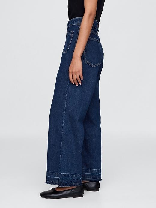 Curvy High Rise Stride Wide-Leg Ankle Jeans Product Image