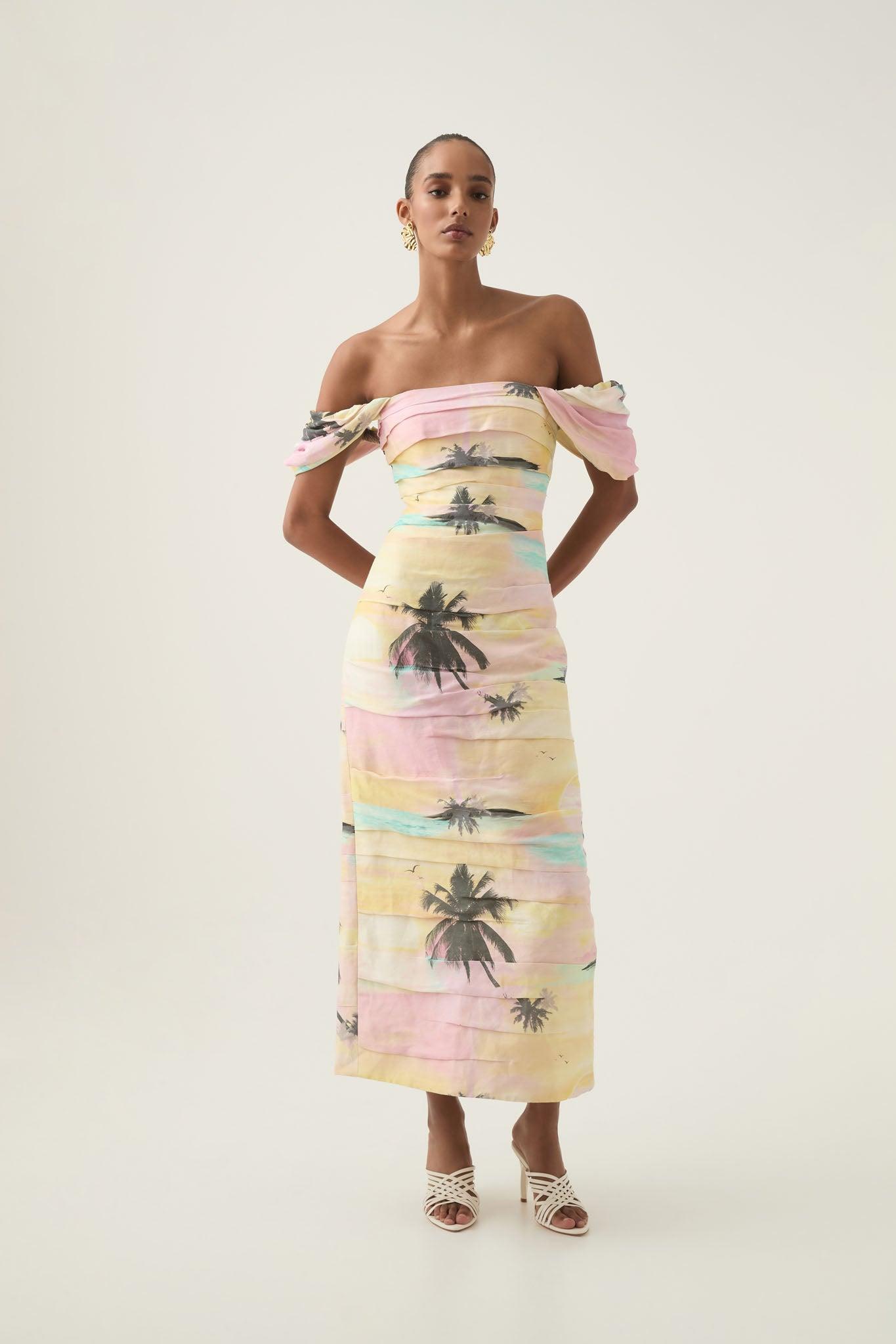 Zara Gathered Maxi Dress Product Image