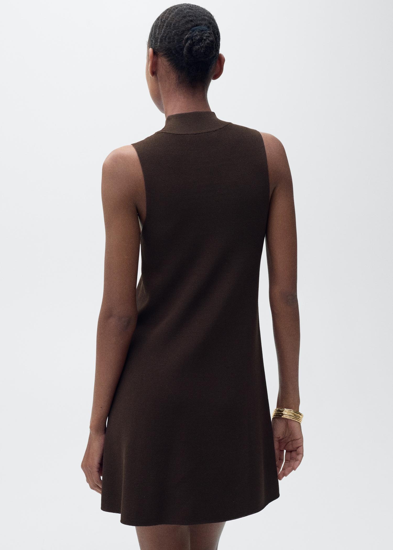 Perkins-neck knitted dress - Women | MANGO USA Product Image