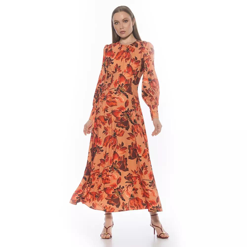 Women's ALEXIA ADMOR Yesenia Flowy Long Sleeve Maxi Dress,  Product Image