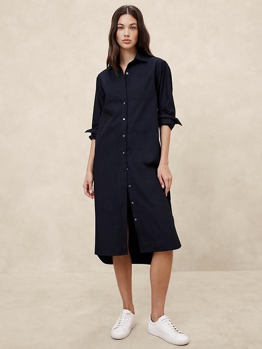 Midi Poplin Shirtdress Product Image