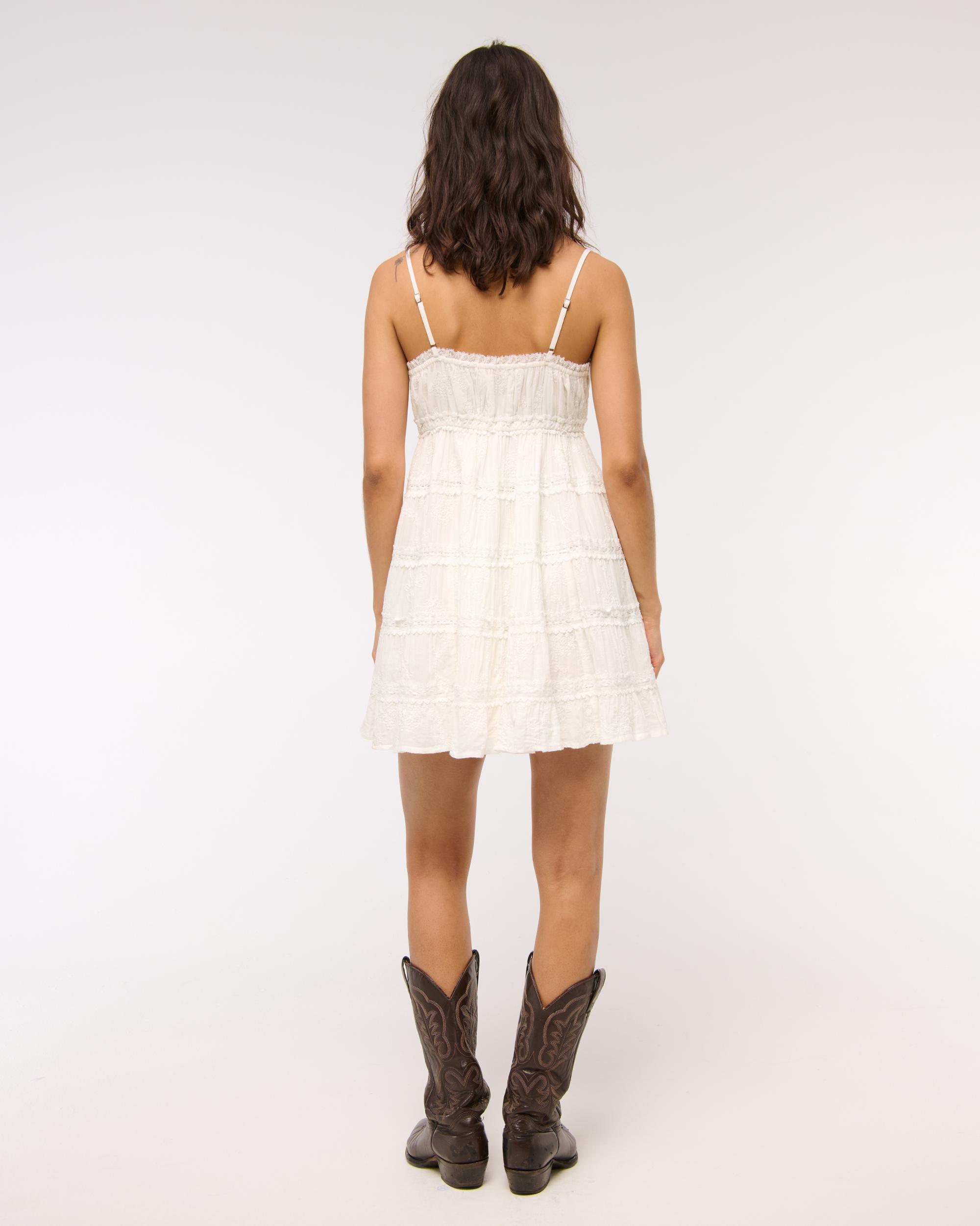 Lace Tie-Front Mini Dress Product Image