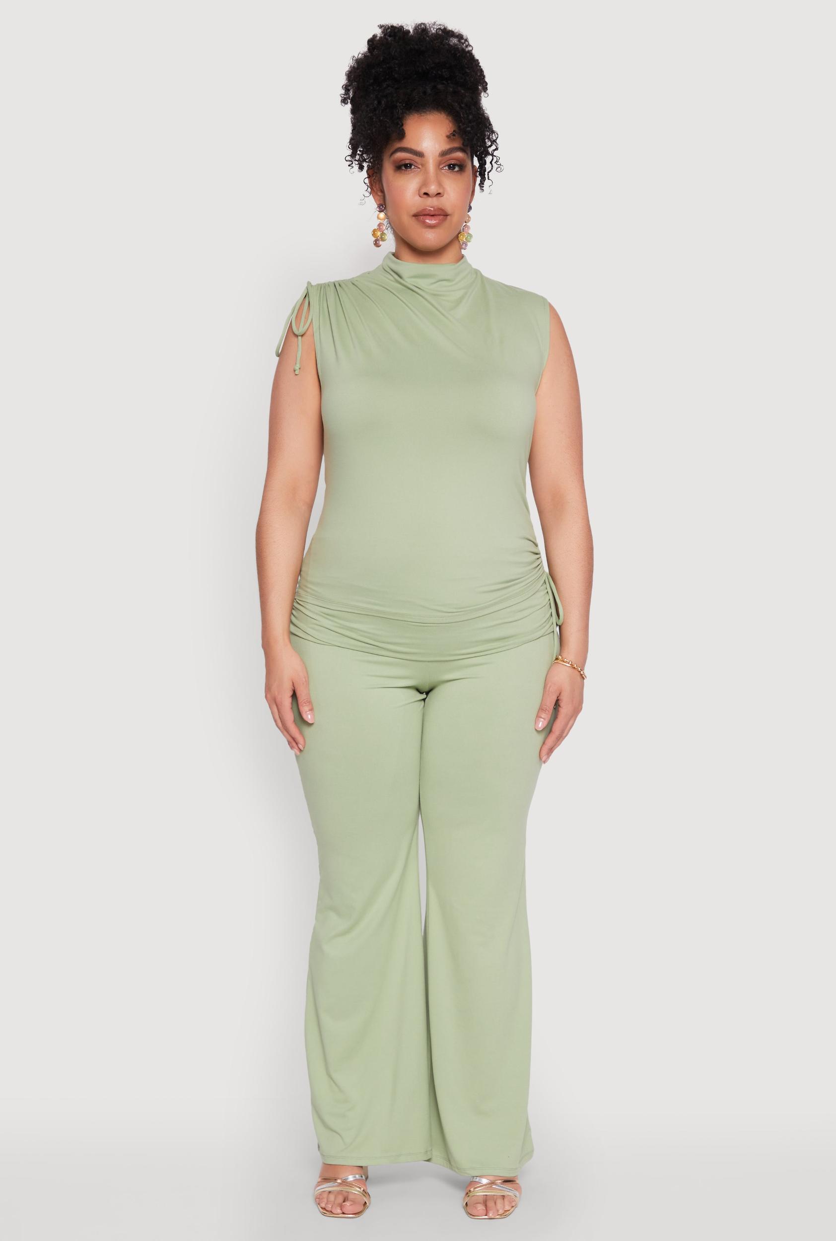 Womens Plus Size High Waisted Fold Over Pants Product Image