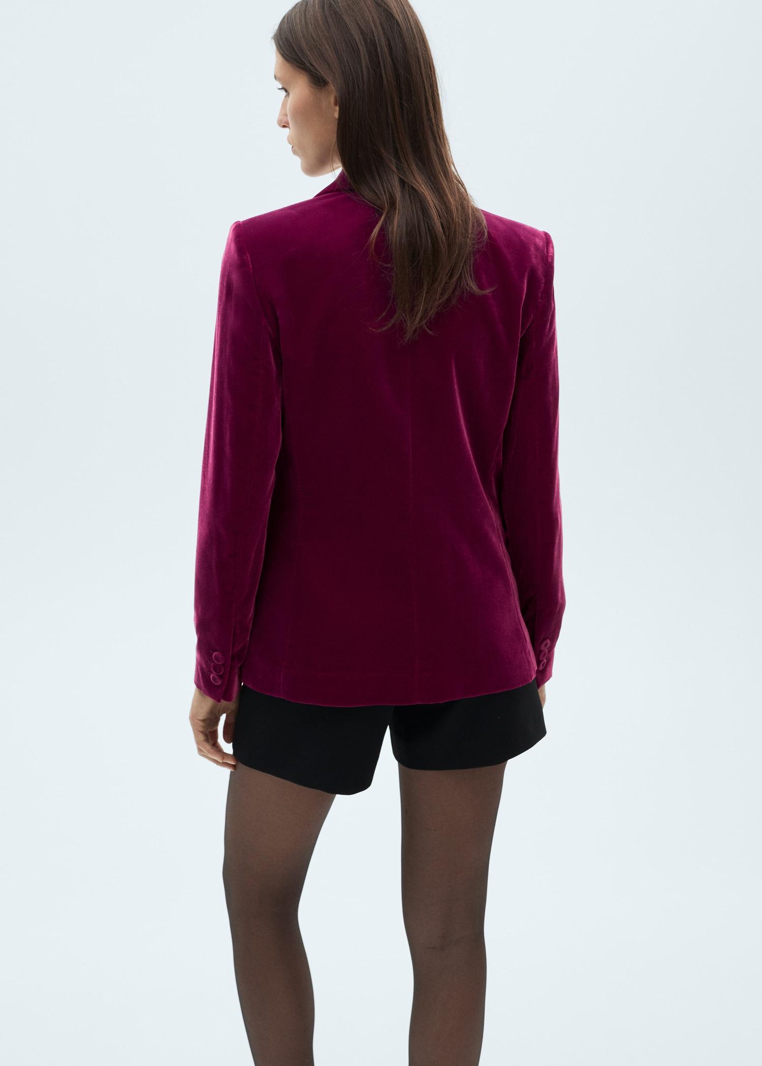 Structured velvet jacket - Women | MANGO USA Product Image